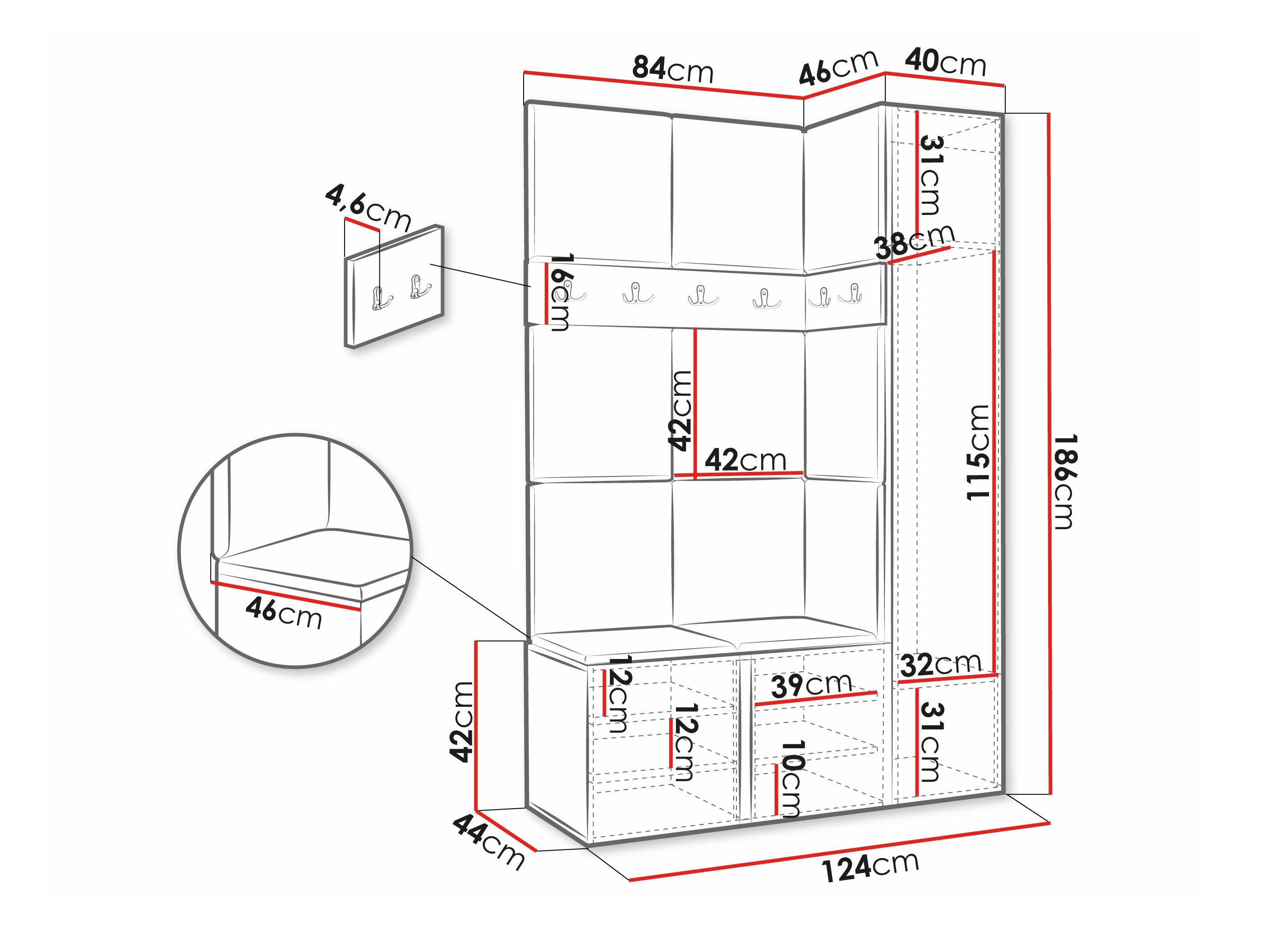 Komplet za predsobo Pinis IX (Kašmir)