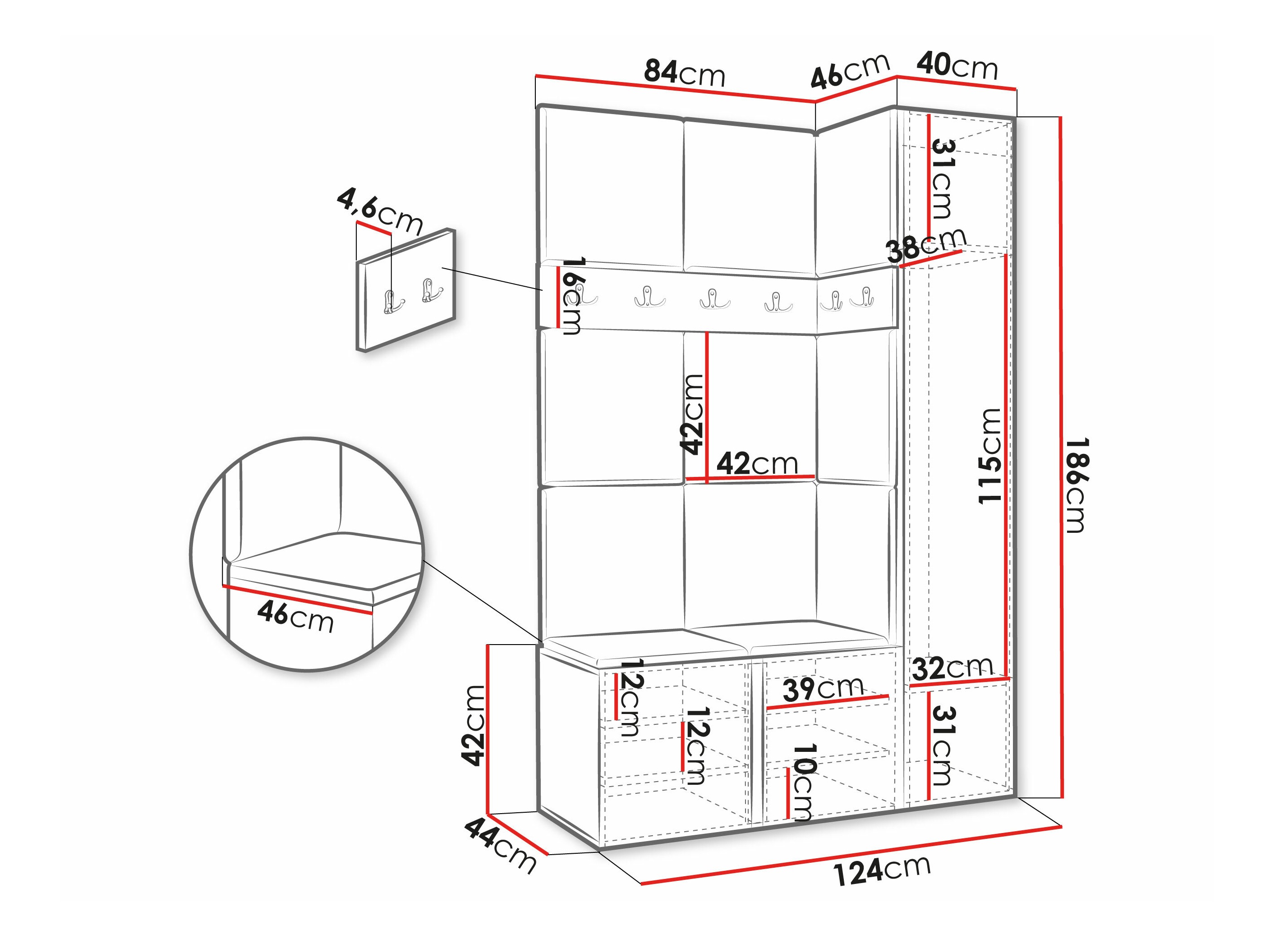 Komplet za predsobo Hartford 277 (Manila 02)