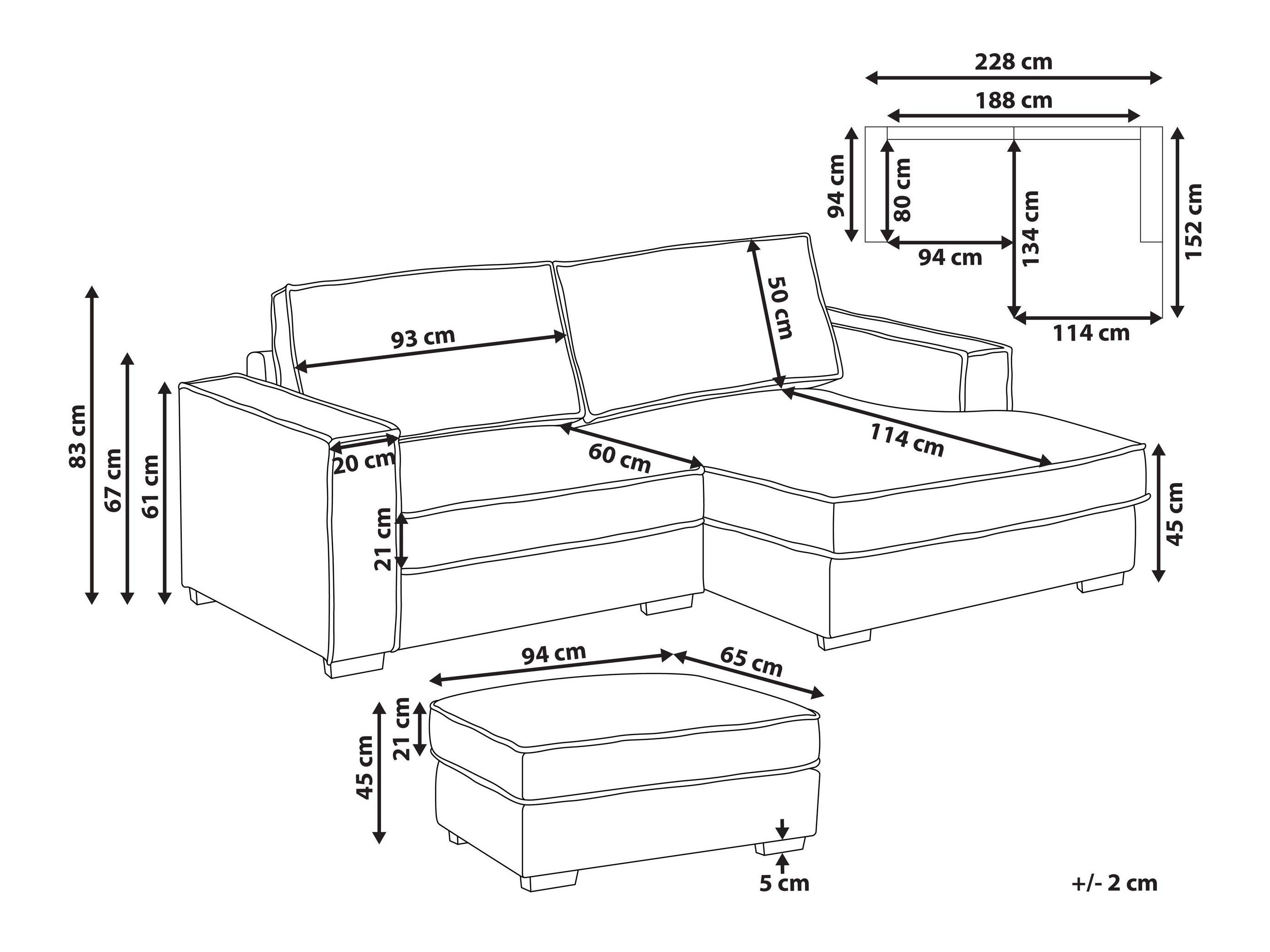Komplet oblazinjenega pohištva Berwyn 3215