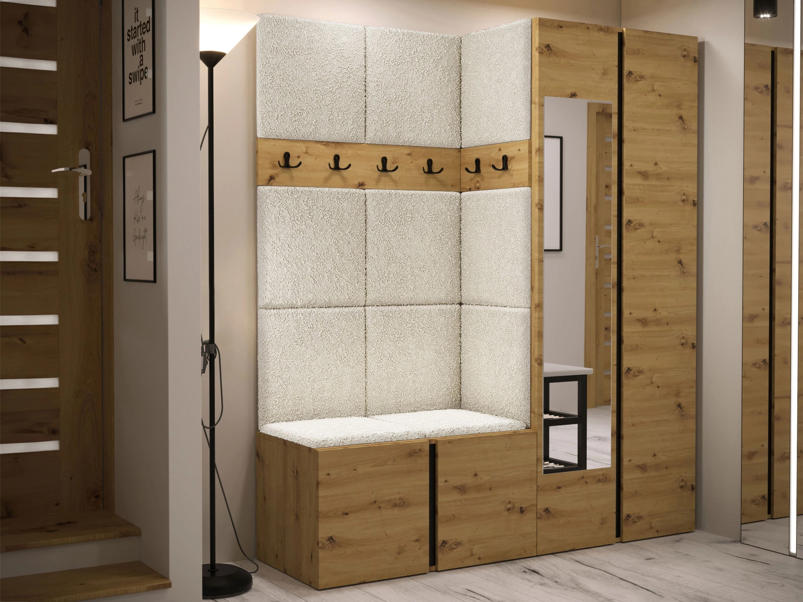 Komplet za predsobo Pinis X (Artisan hrast)