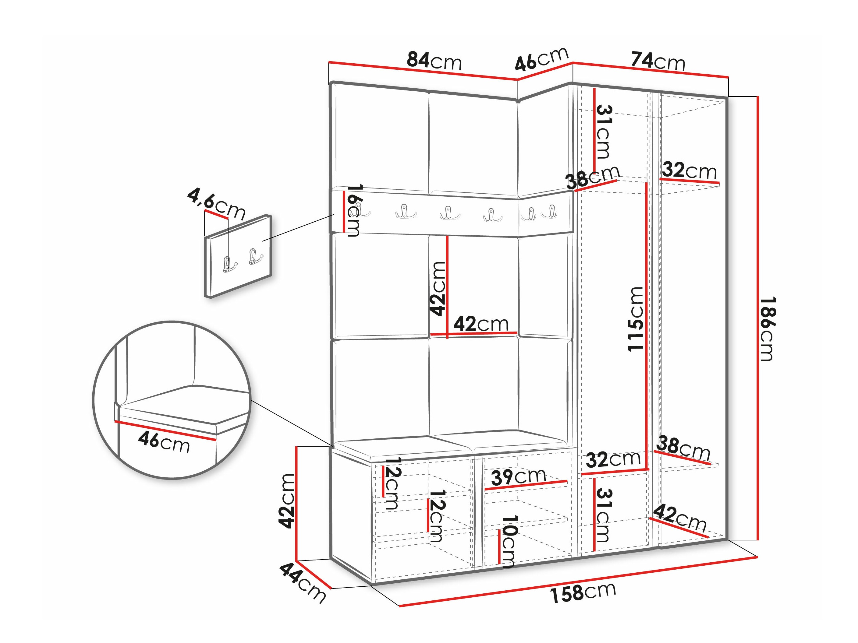 Komplet za predsobo Pinis X (Manila 02)