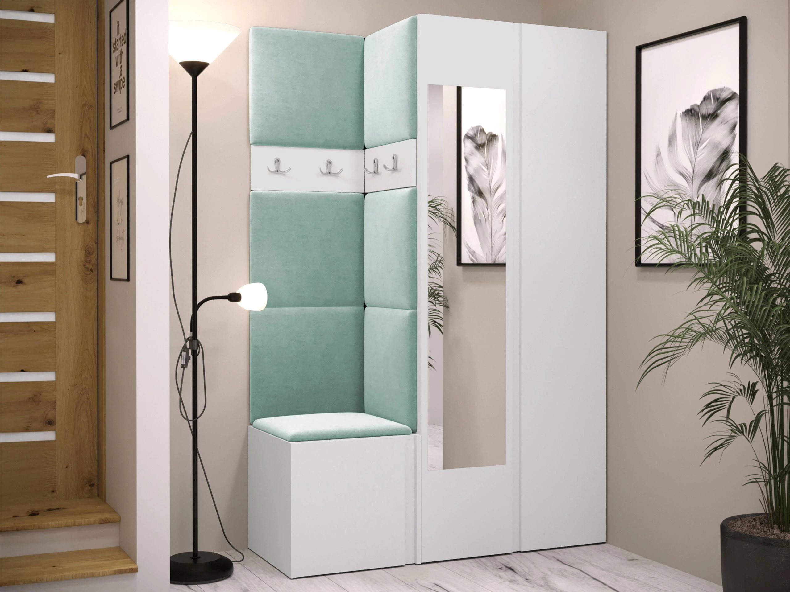 Komplet za predsobo Pinis XXVI (Bela)