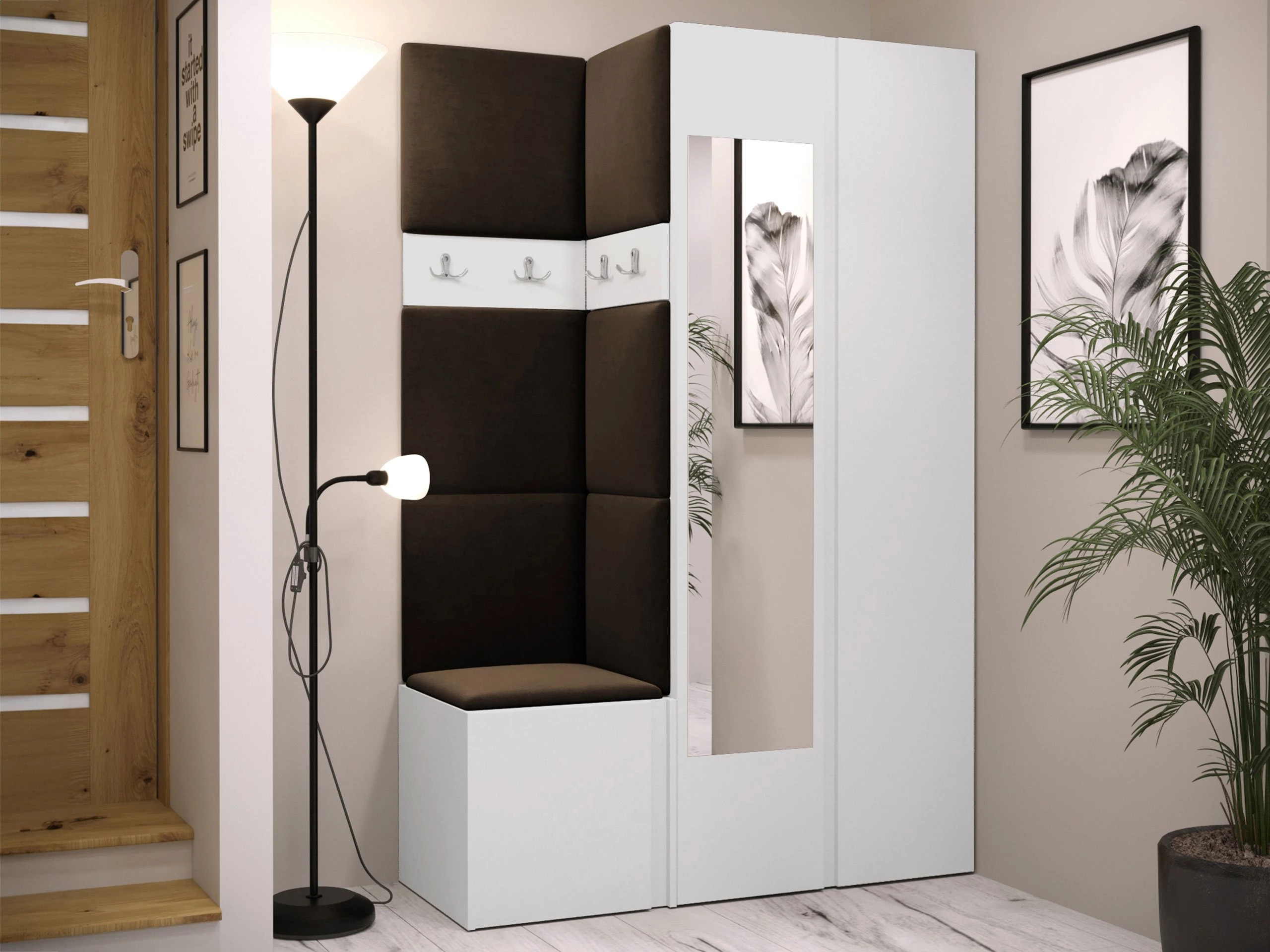 Komplet za predsobo Pinis XXVI (Bela)