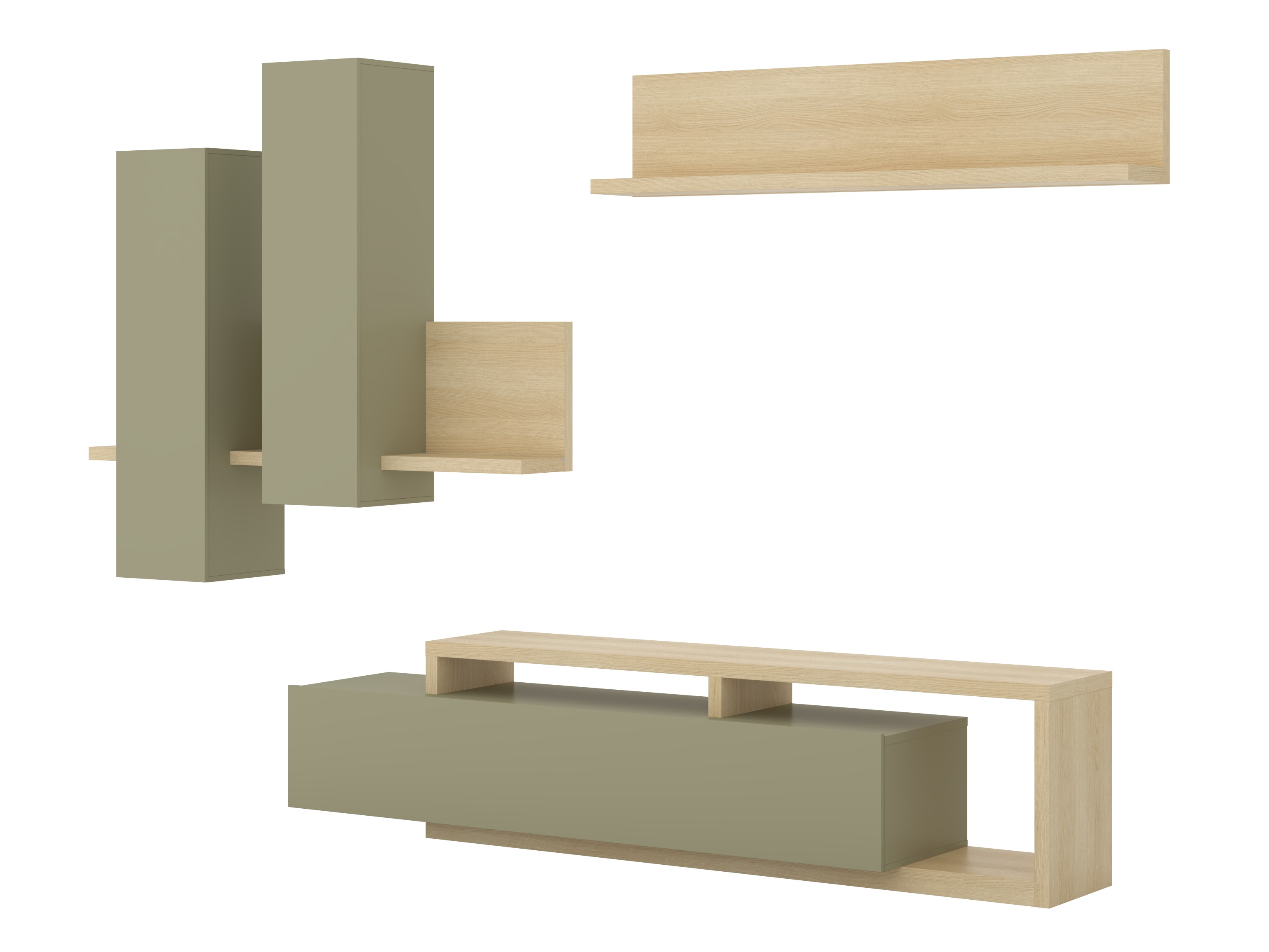 Komplet za dnevno sobo Lutiva 100 (Evkaliptus + Hrast)