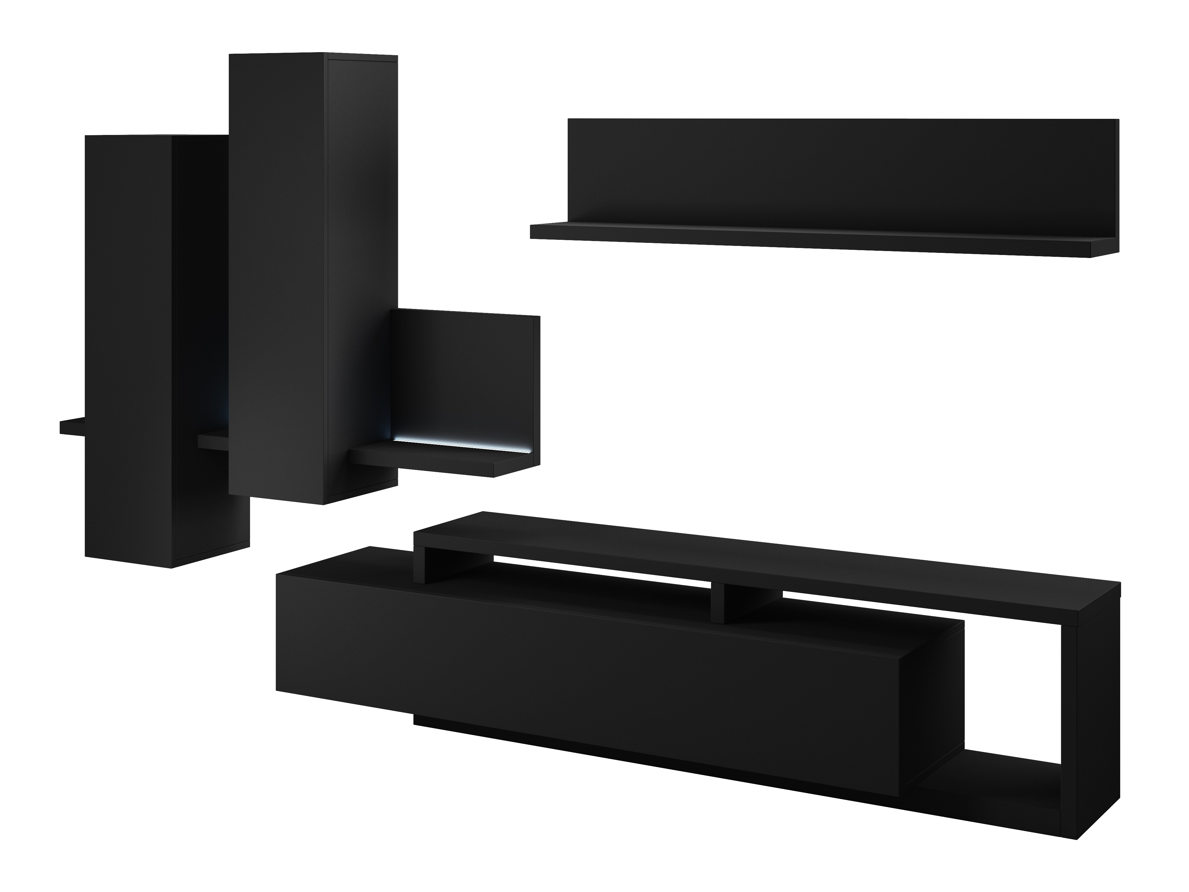 Komplet za dnevno sobo Lutiva 100 (Mat črna)