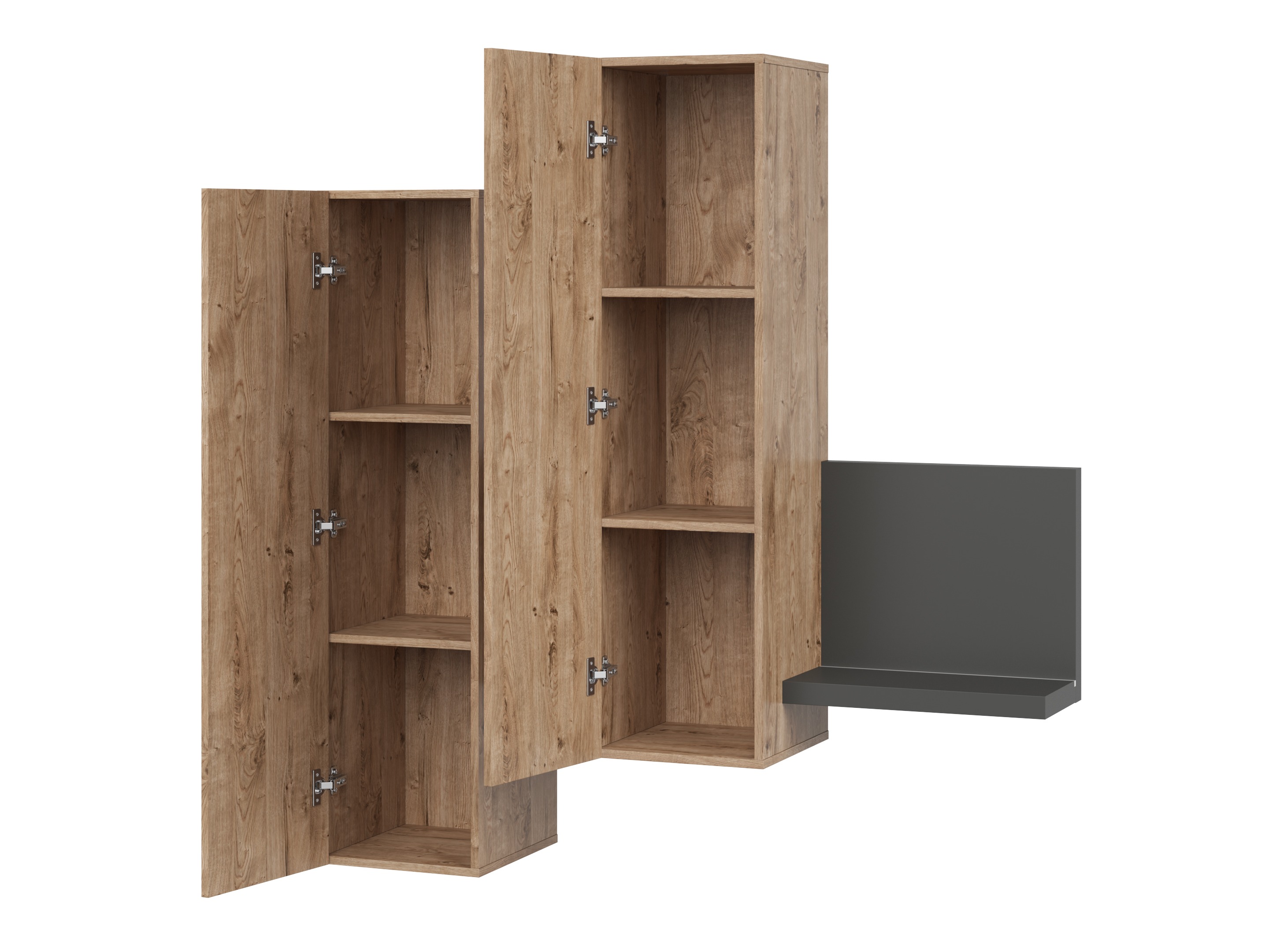 Stenska omarica Lutiva 101 (Antracit + Ribbec hrast)