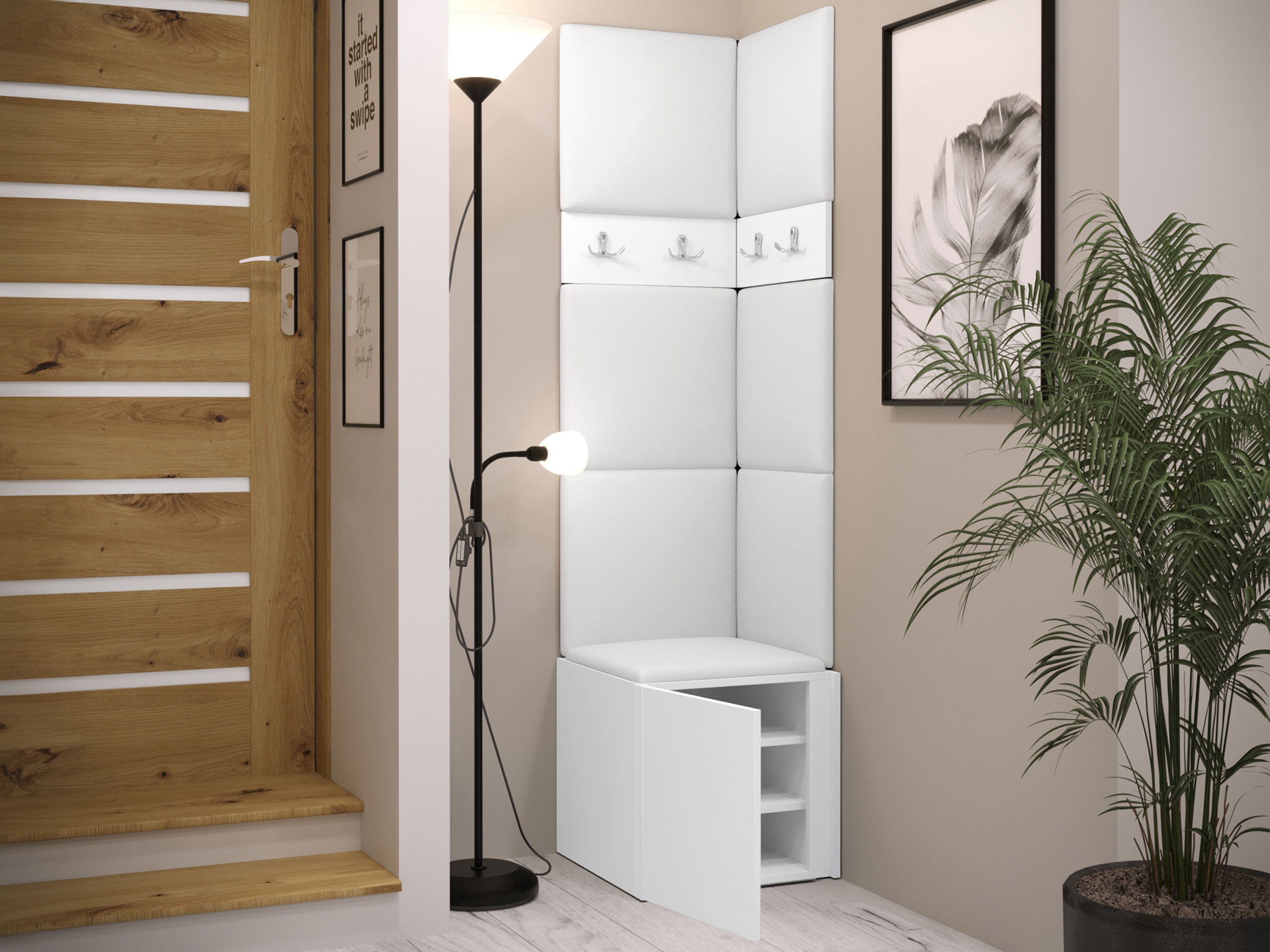 Komplet za predsobo Pinis XXI (Bela)