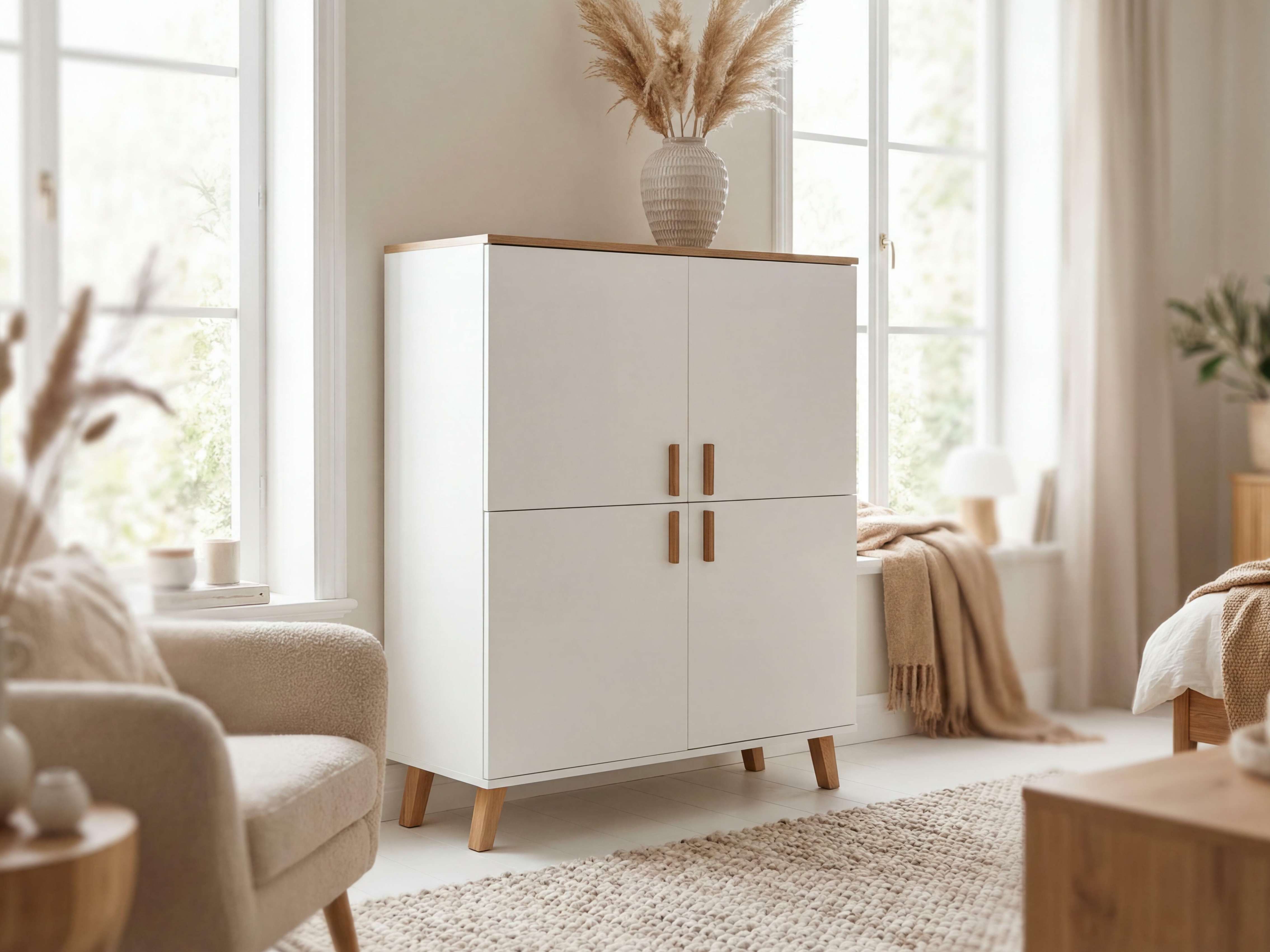 Omarica Fivbeli 107 (Bela + Hrast)