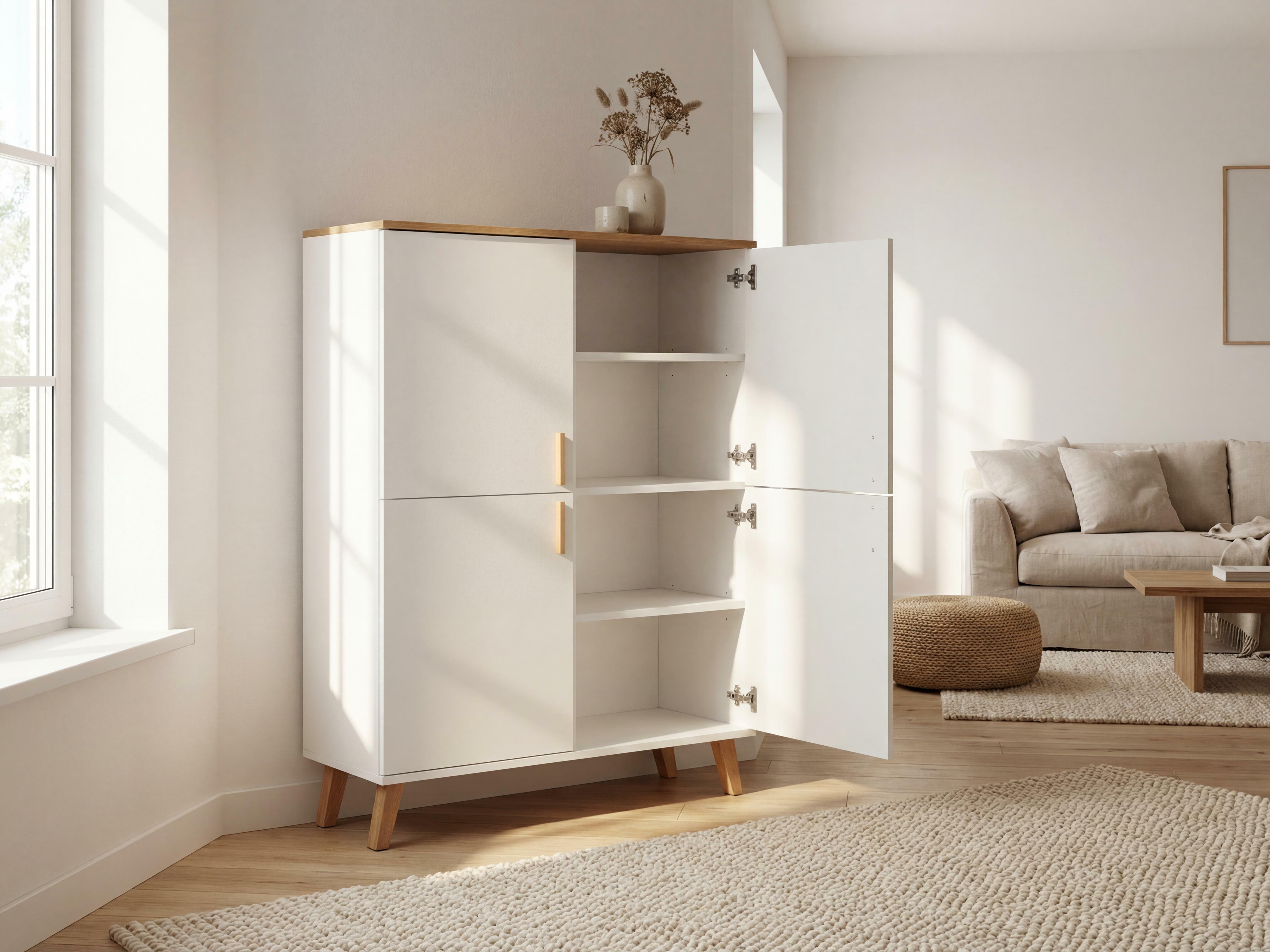 Omarica Fivbeli 107 (Bela + Hrast)