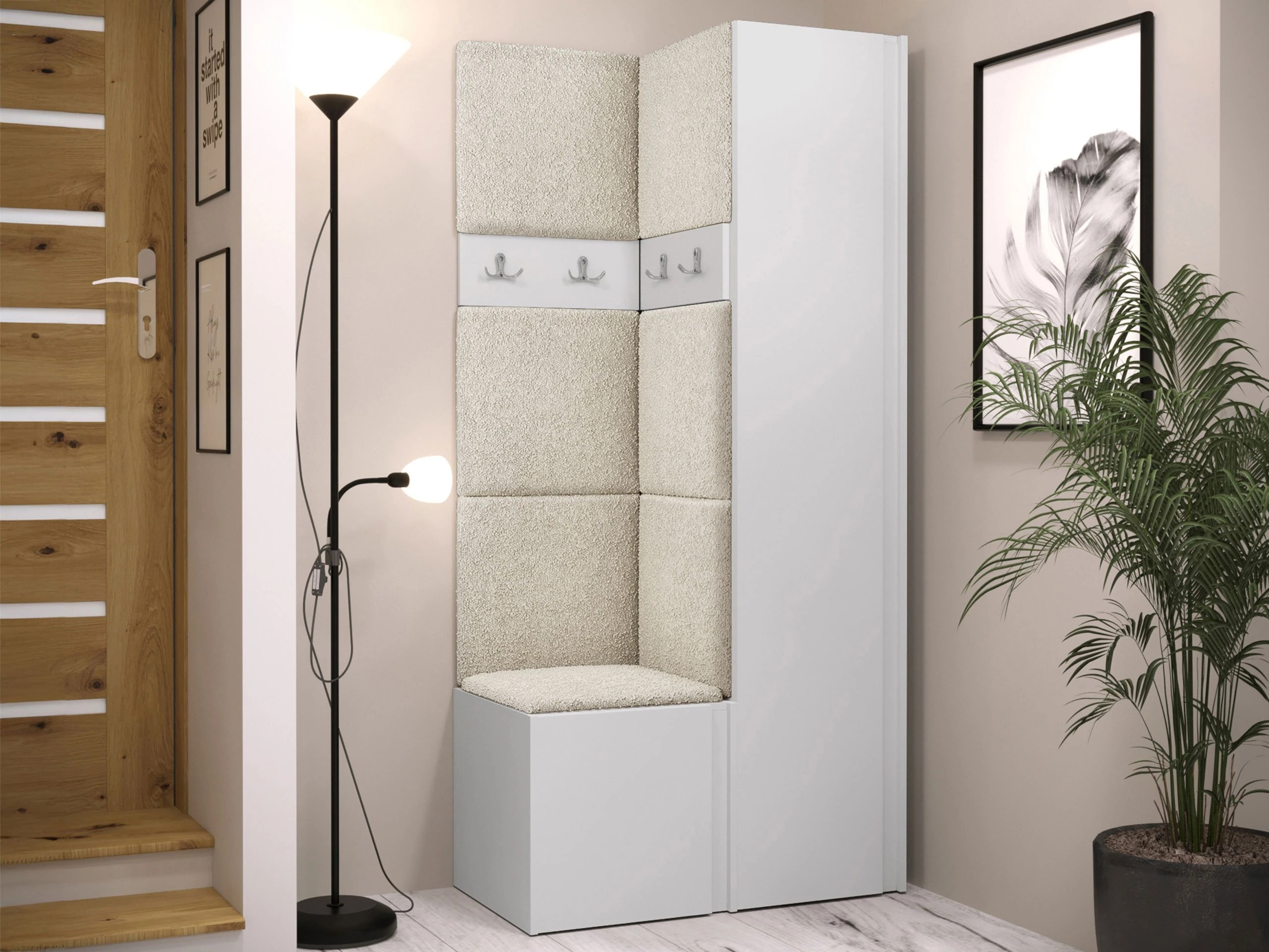 Komplet za predsobo Pinis XXIV (Bela)