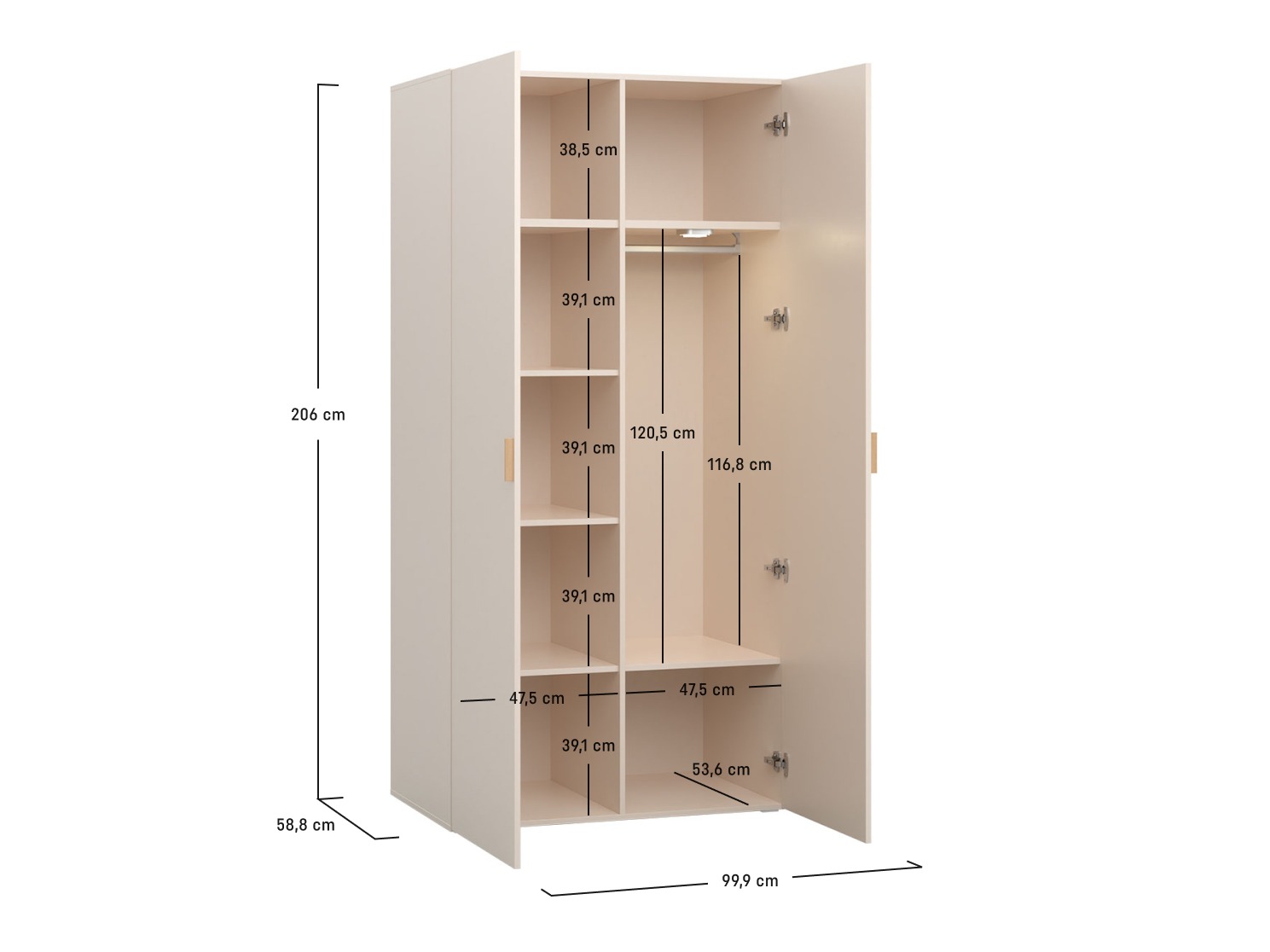 Garderobna omara Veldalo 109 (Lahki hrast)