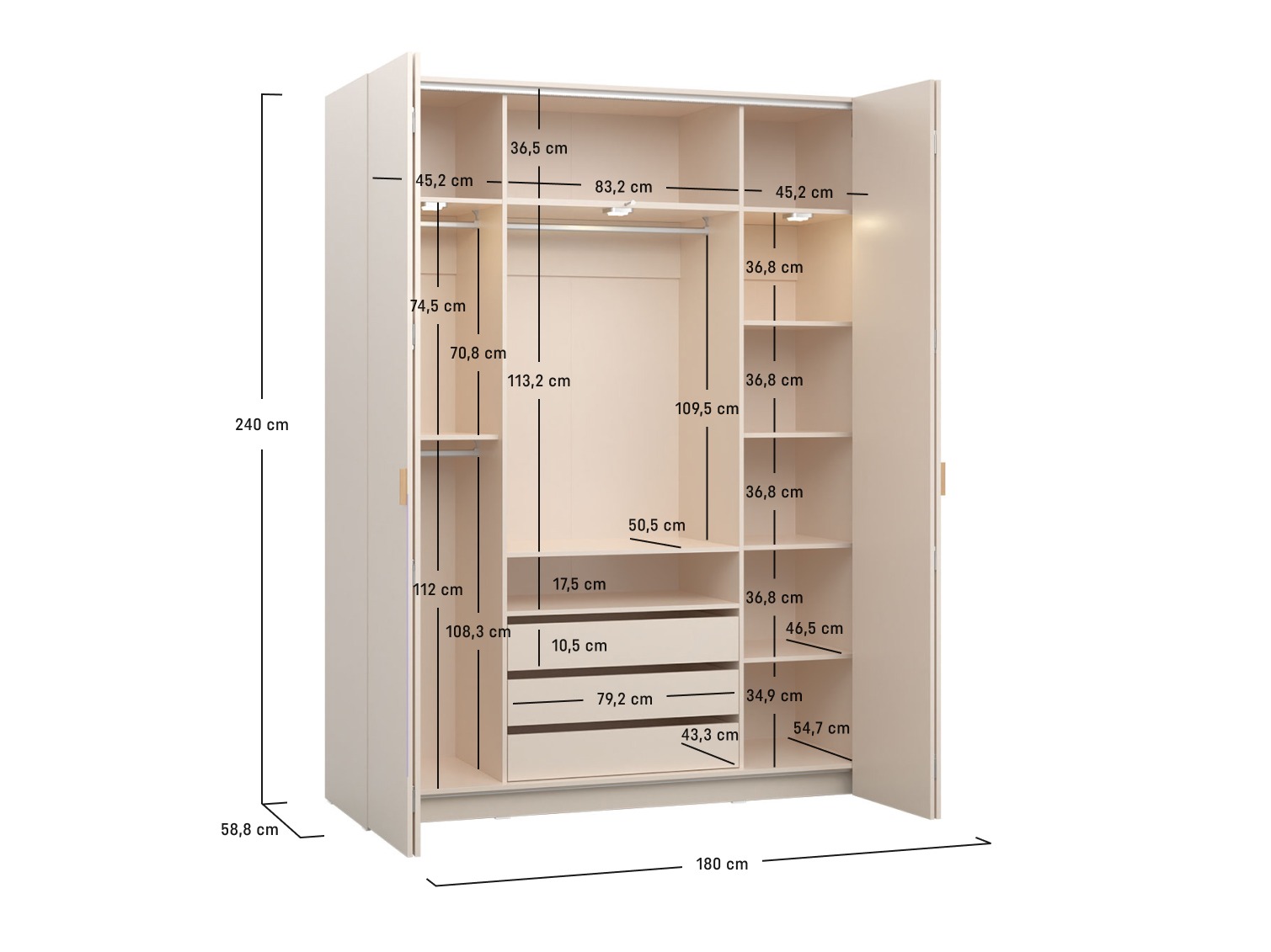 Garderobna omara Veldalo 110 (Lahki hrast)