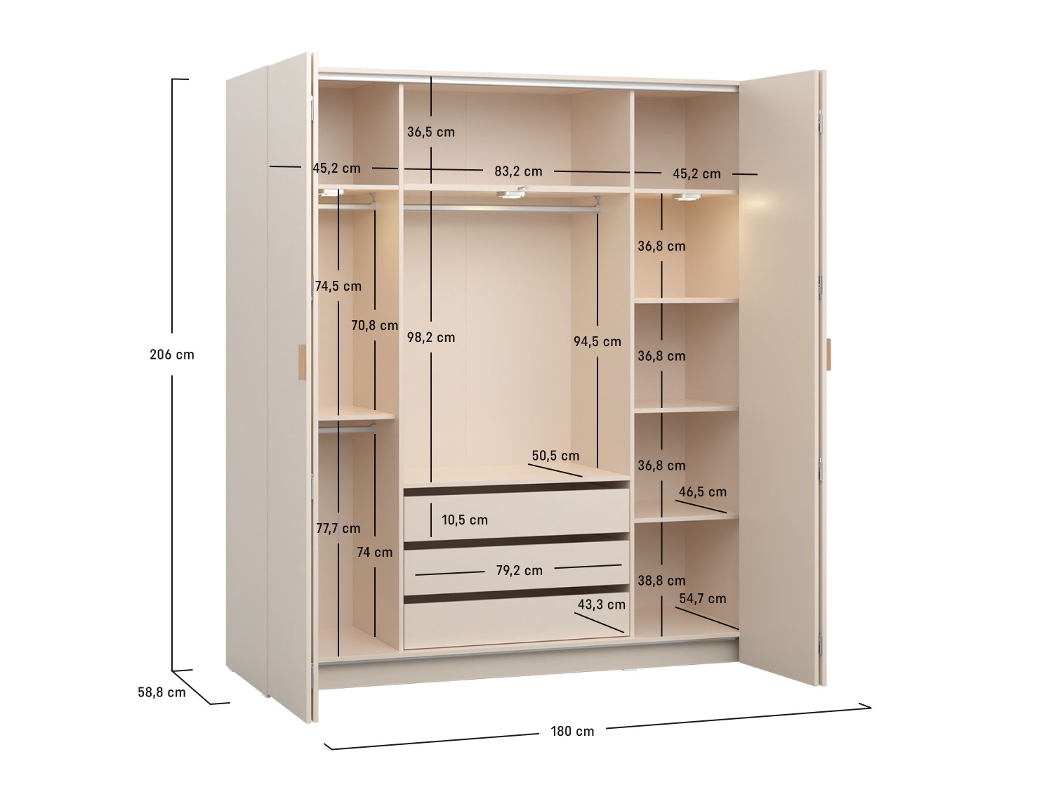 Garderobna omara Veldalo 111 (Lahki hrast)