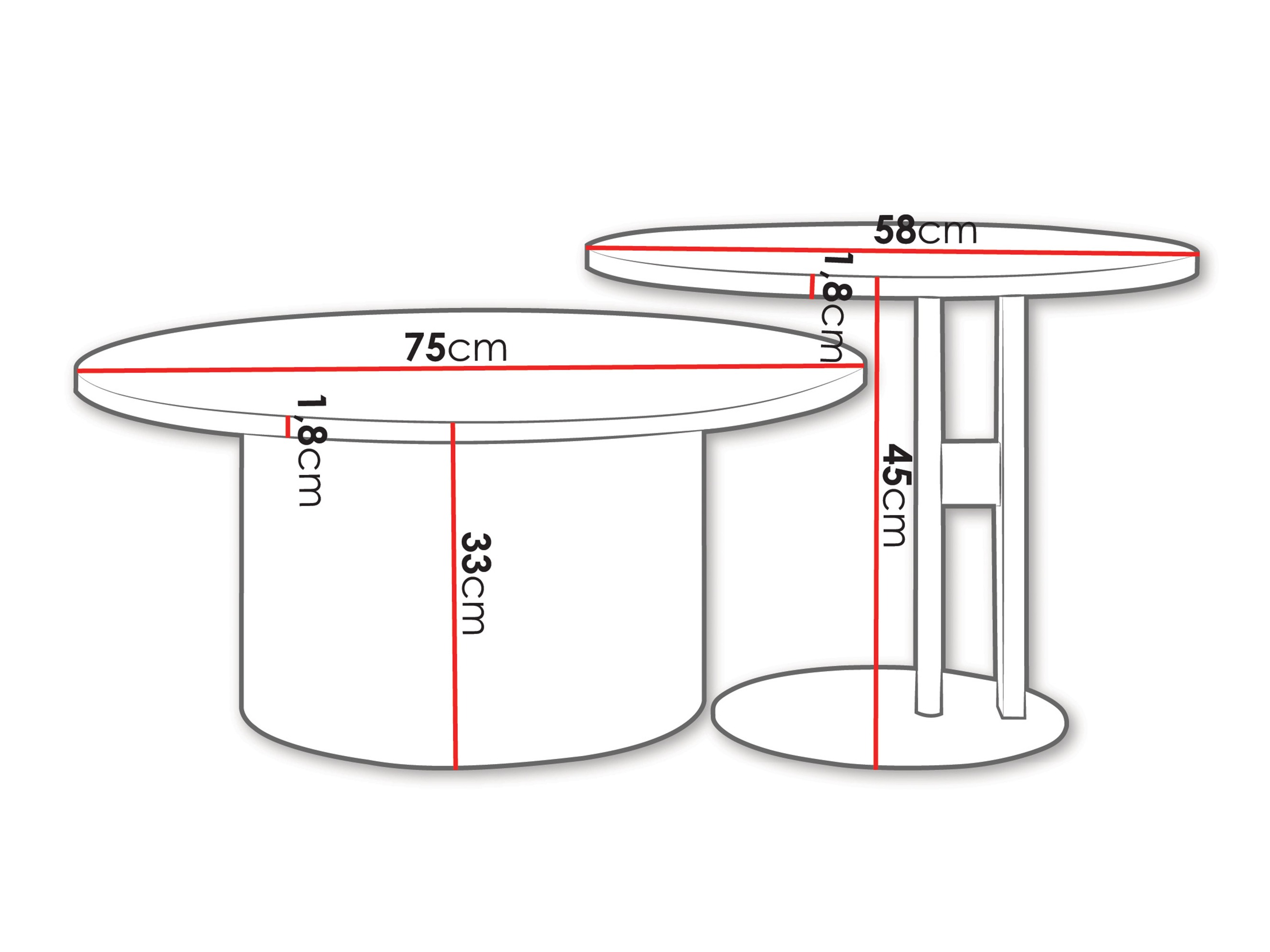 Komplet klubskih mizic Oswego 159 (Bela)