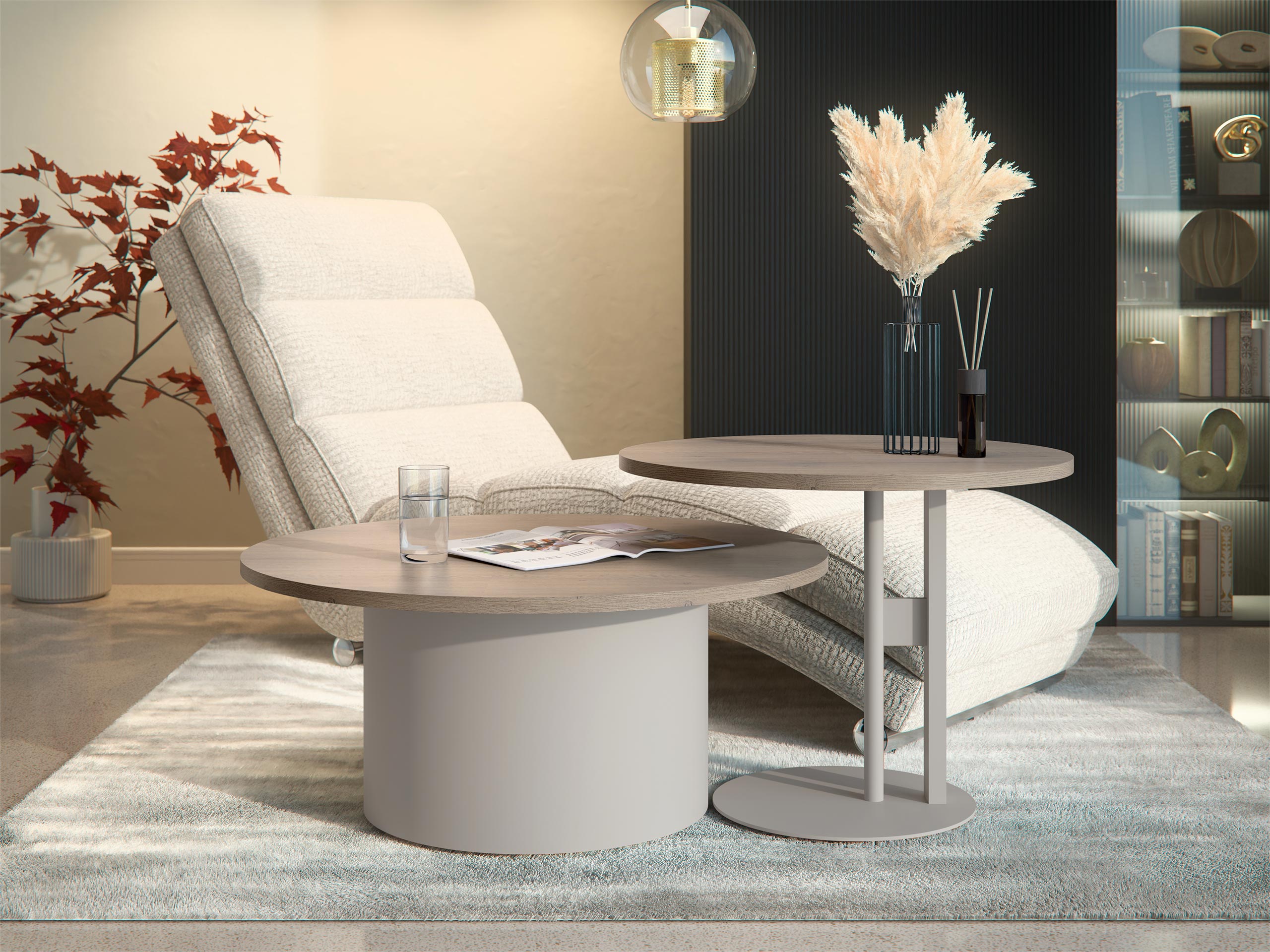 Komplet klubskih mizic Oswego 160 (Hrast)