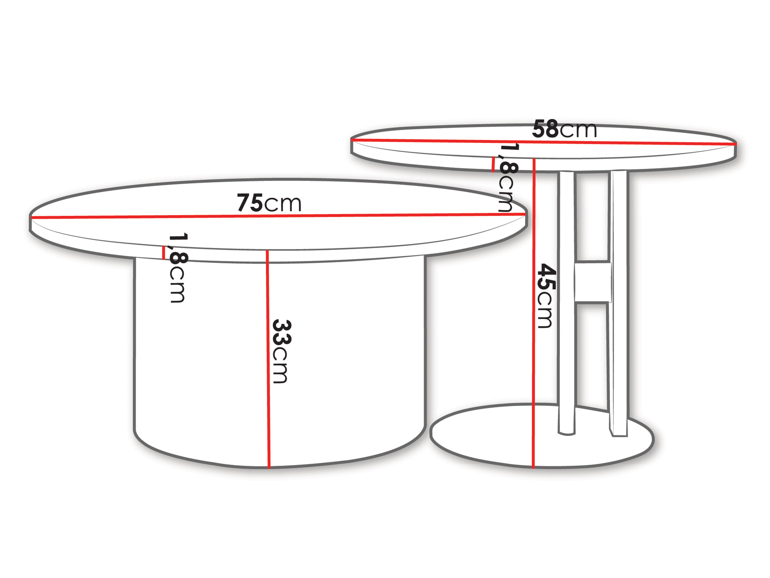 Komplet klubskih mizic Oswego 160 (Hrast)