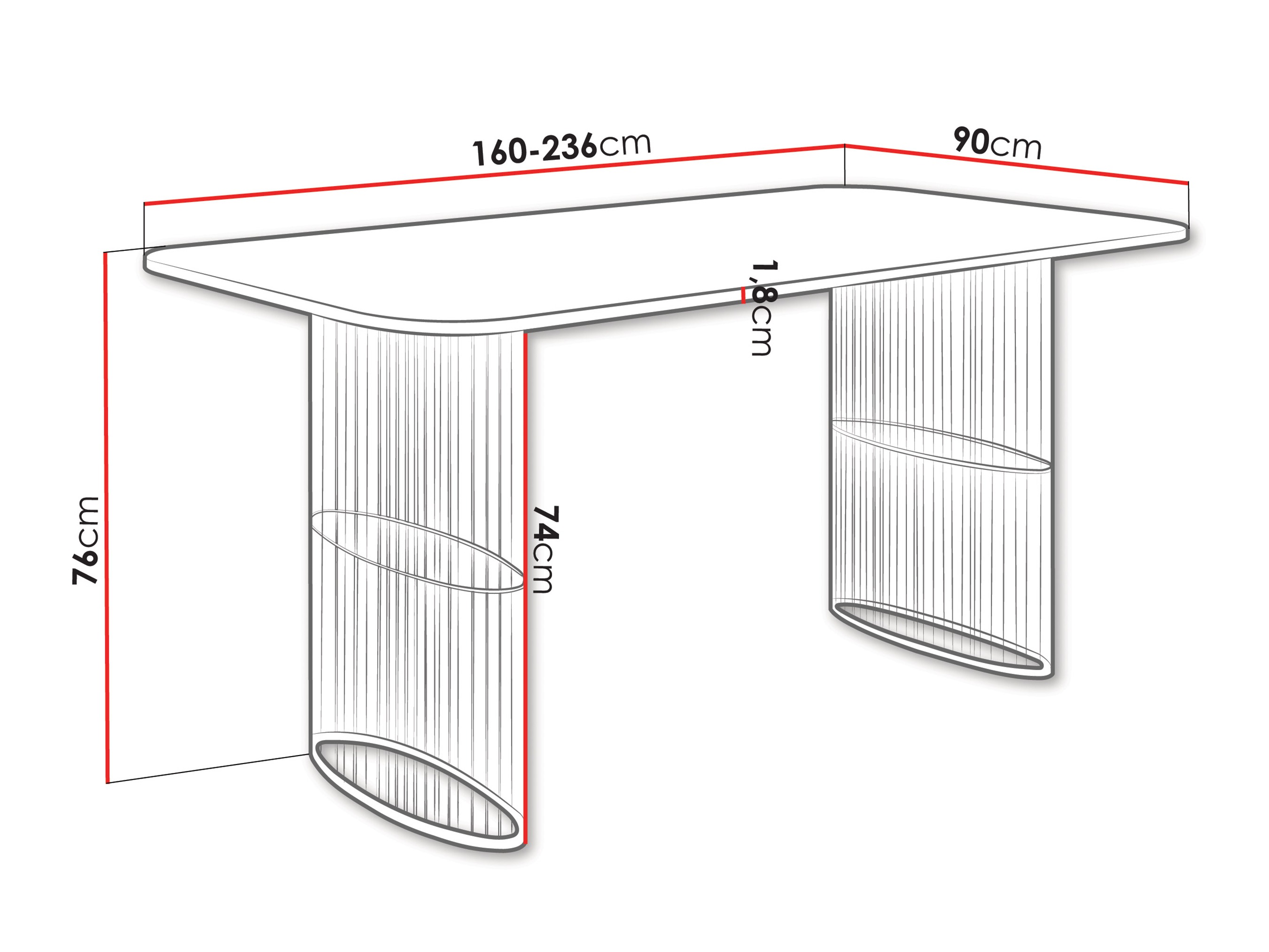 Miza Oswego 164 (Beli marmor)