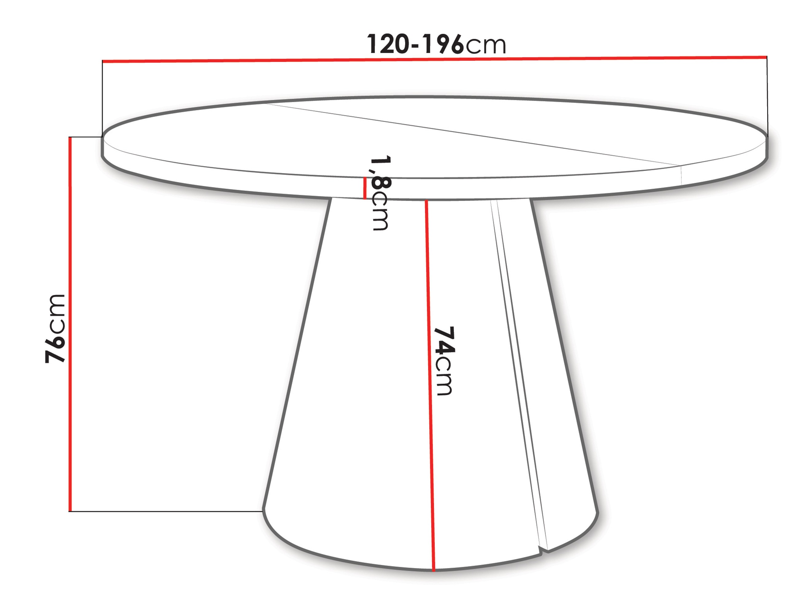 Miza Oswego 168 (Bela)