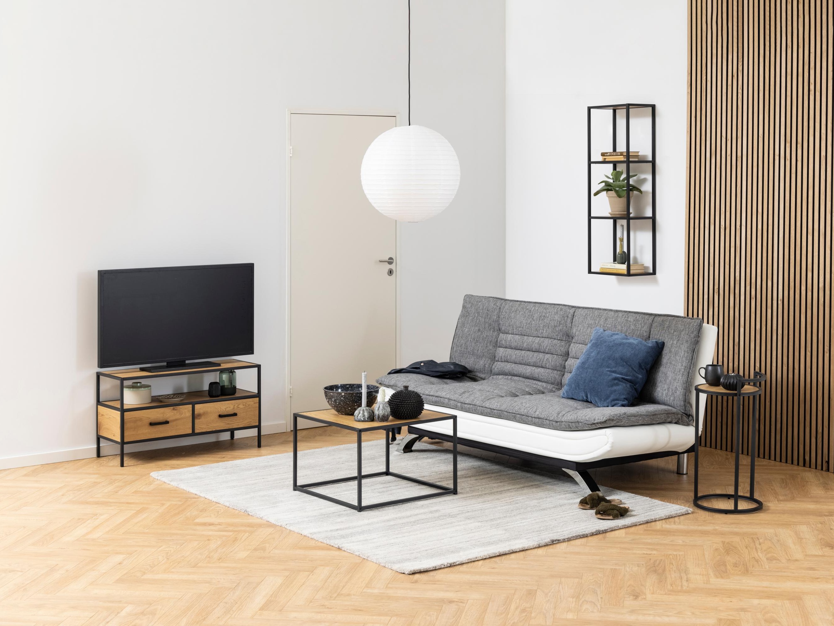 Raztegljiv kavč Norsica 228 (Bela + Svetlo siva)