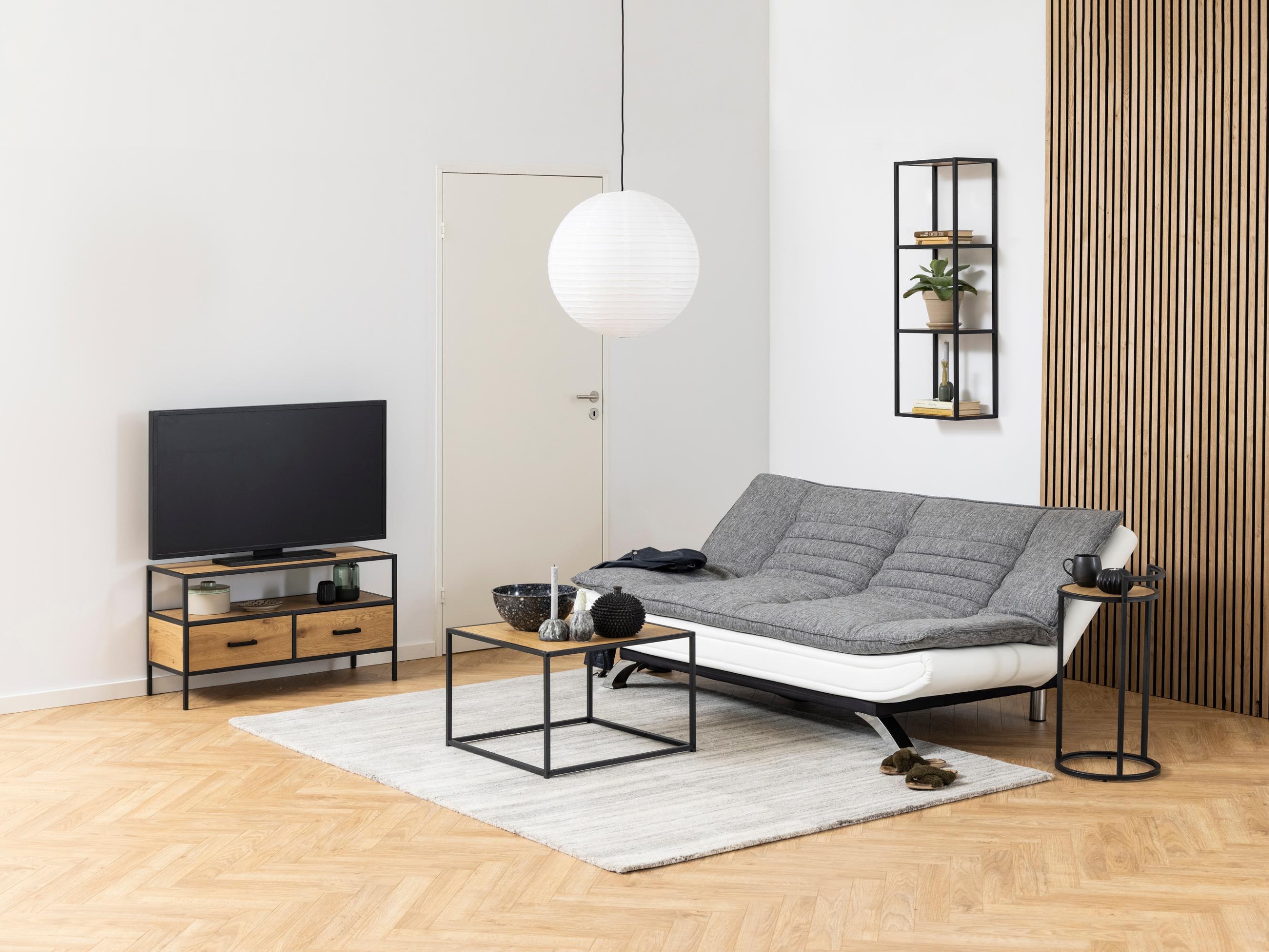 Raztegljiv kavč Norsica 228 (Bela + Svetlo siva)