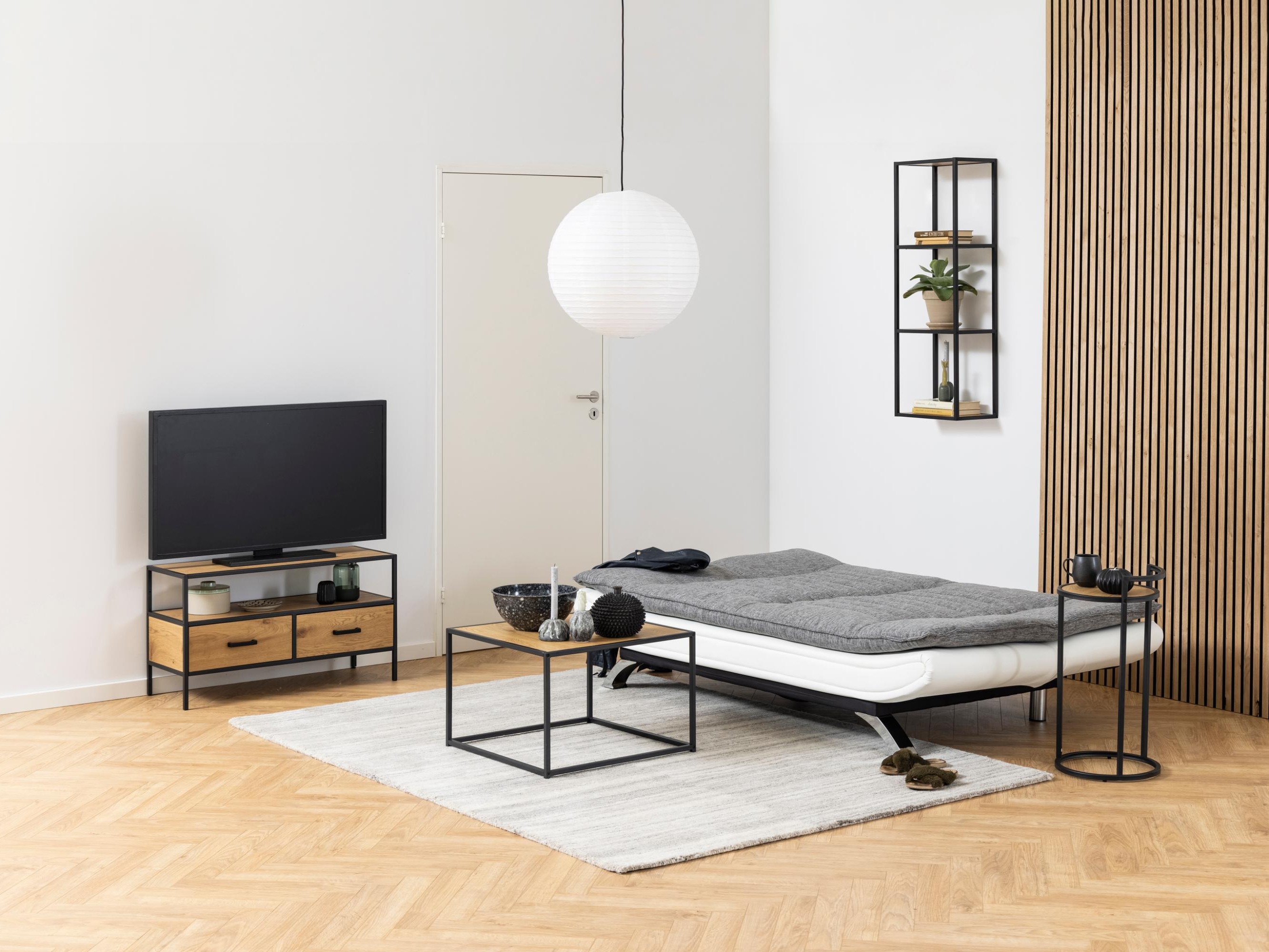 Raztegljiv kavč Norsica 228 (Bela + Svetlo siva)