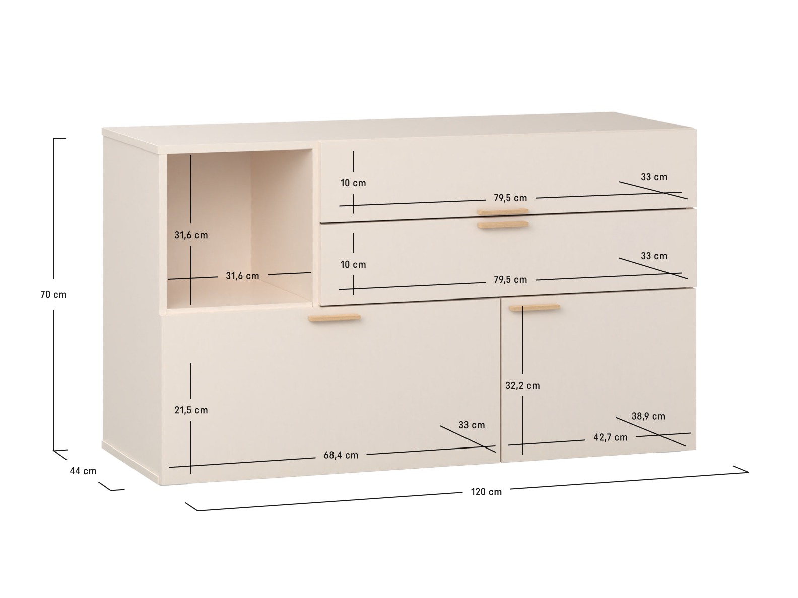 Komoda Veldalo 121 (Lahki hrast)