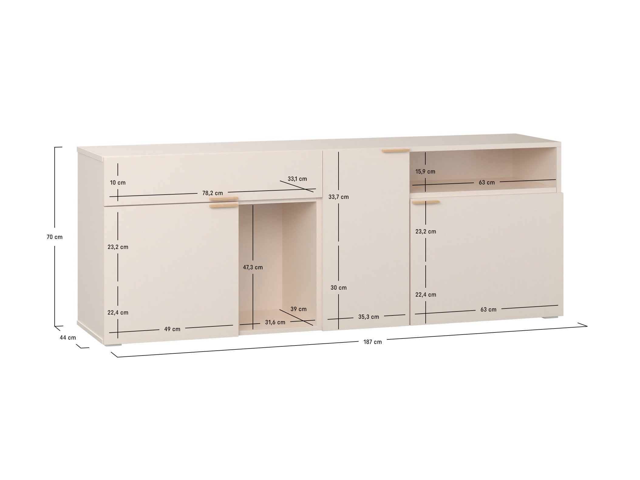 Komoda Veldalo 122 (Lahki hrast)