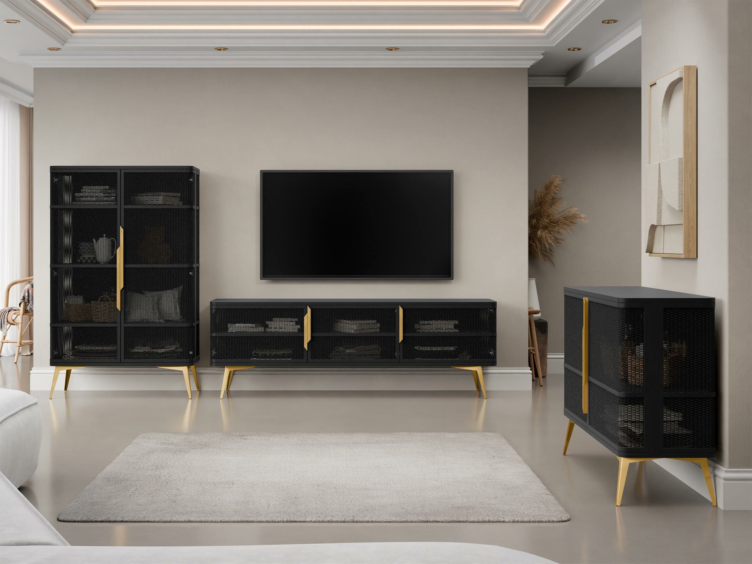 Komplet za dnevno sobo Camfelo 104 (Črna)