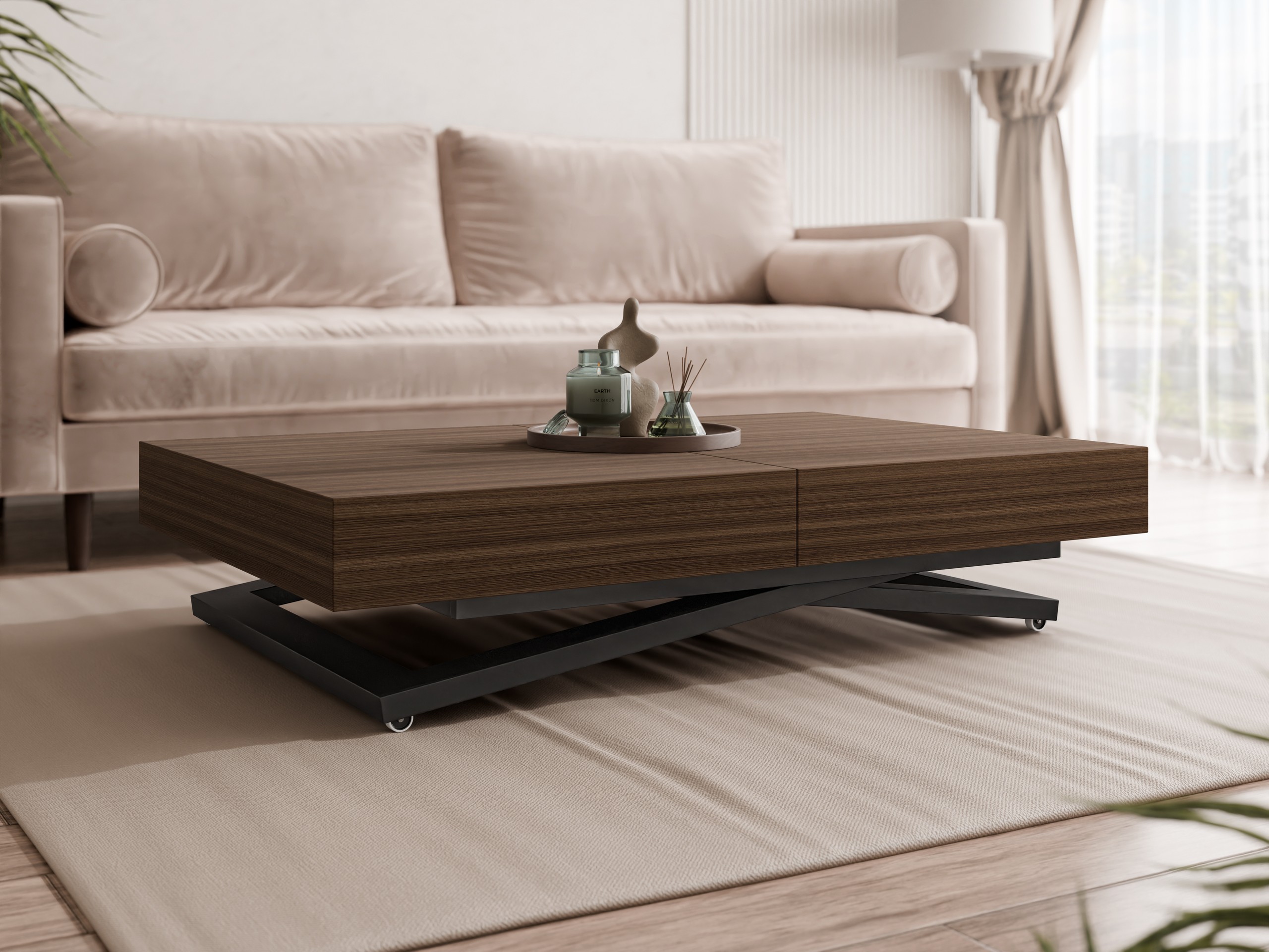 Raztegljiva klubska mizica Oswego 171 (Oreh)