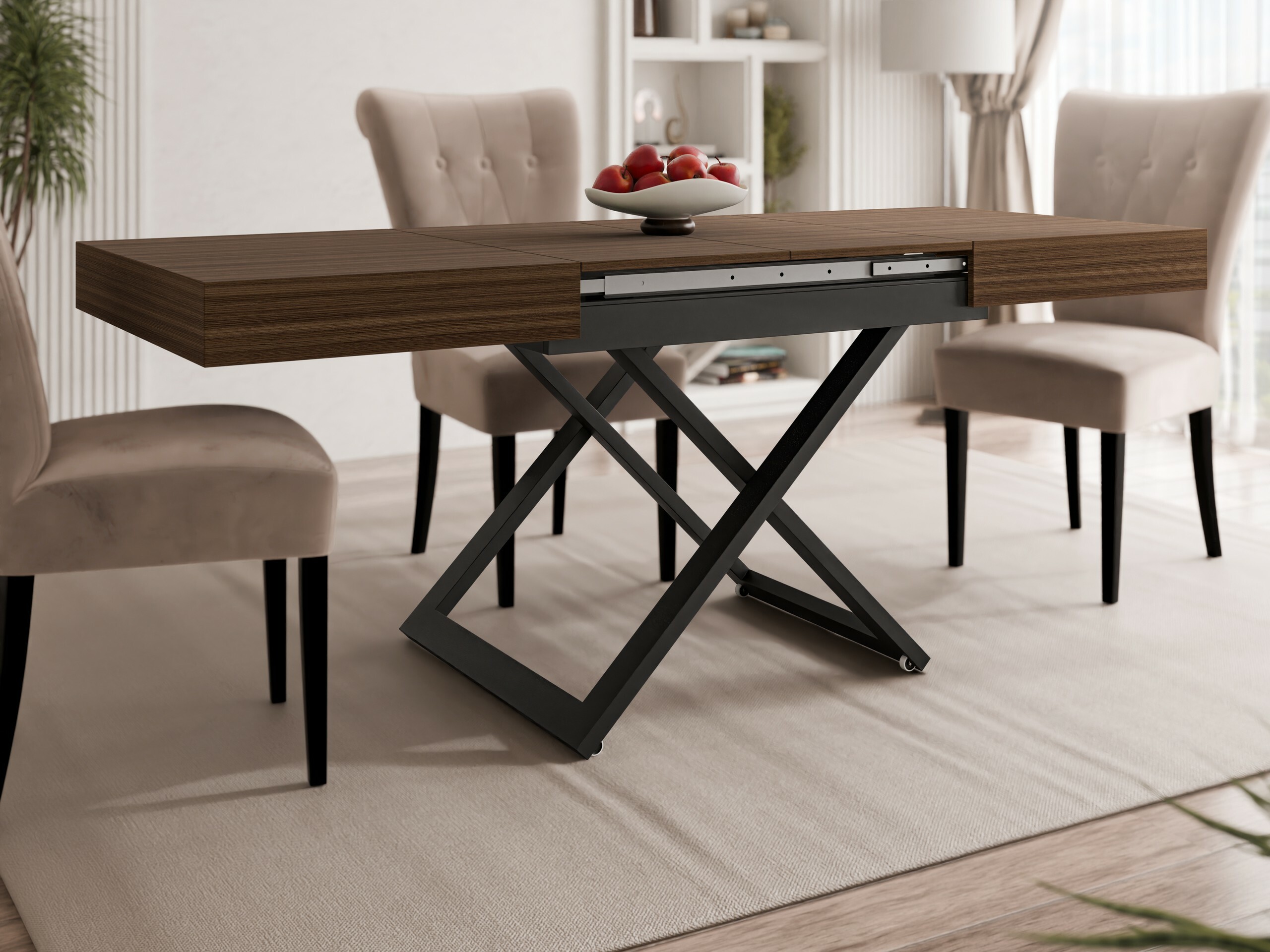 Raztegljiva klubska mizica Oswego 171 (Oreh)