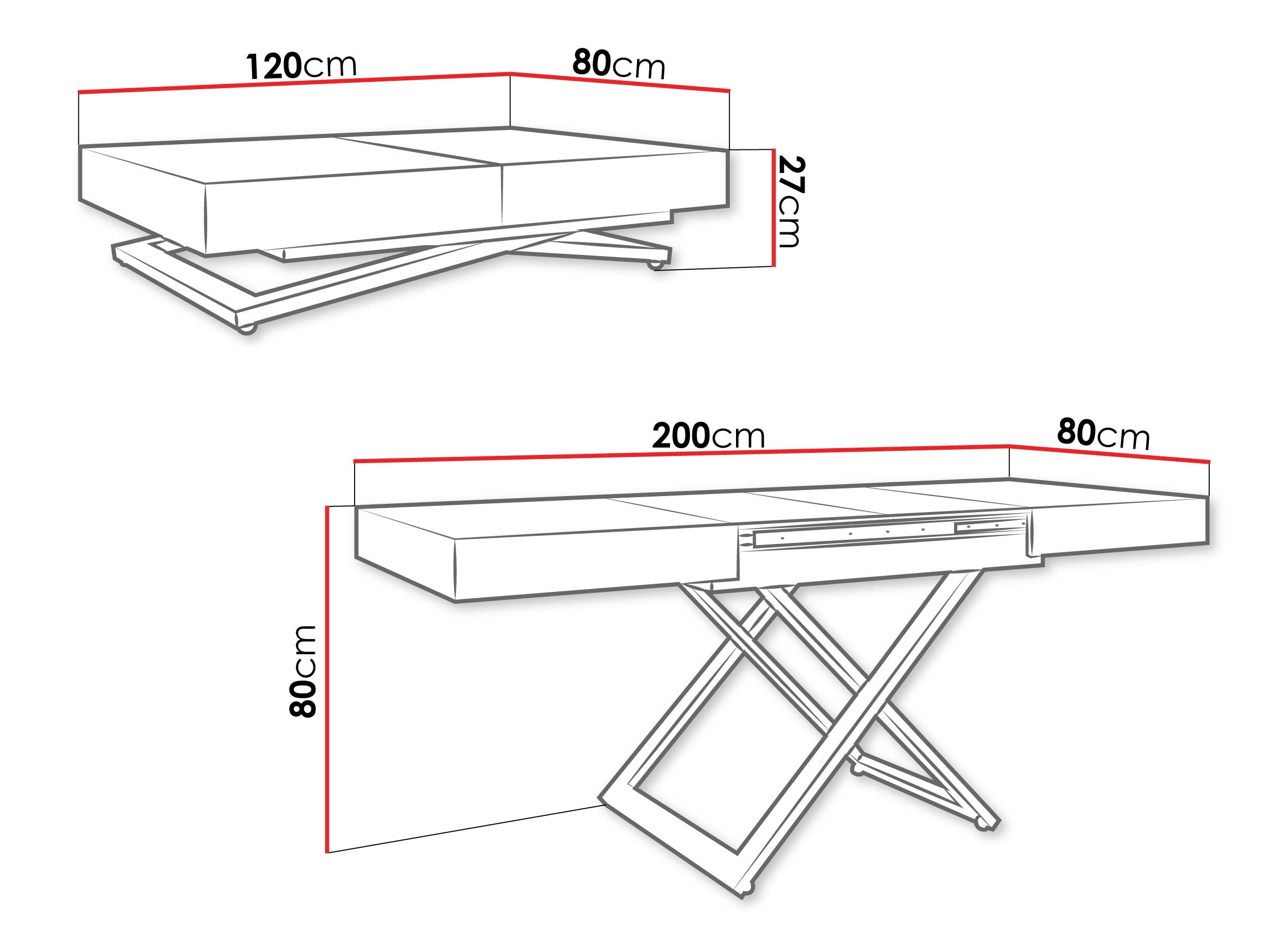 Raztegljiva klubska mizica Oswego 171 (Oreh)