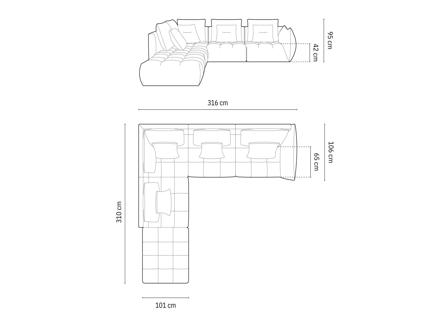 Modularna kotna sedežna garnitura Benorli 104 (Casino Terraotroška posteljicata)