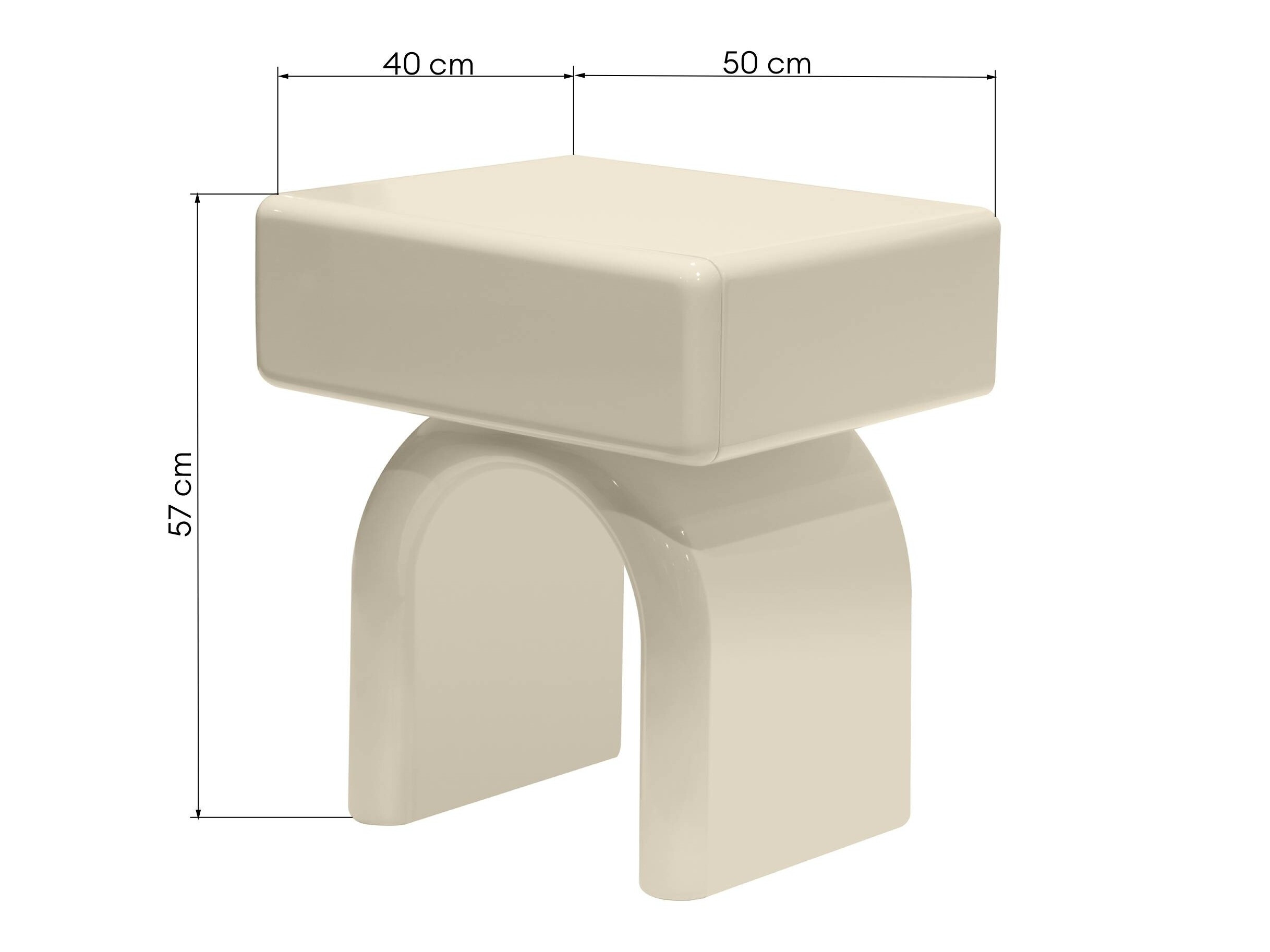 Nočna omarica Burleson 578 (Sijaj bež)
