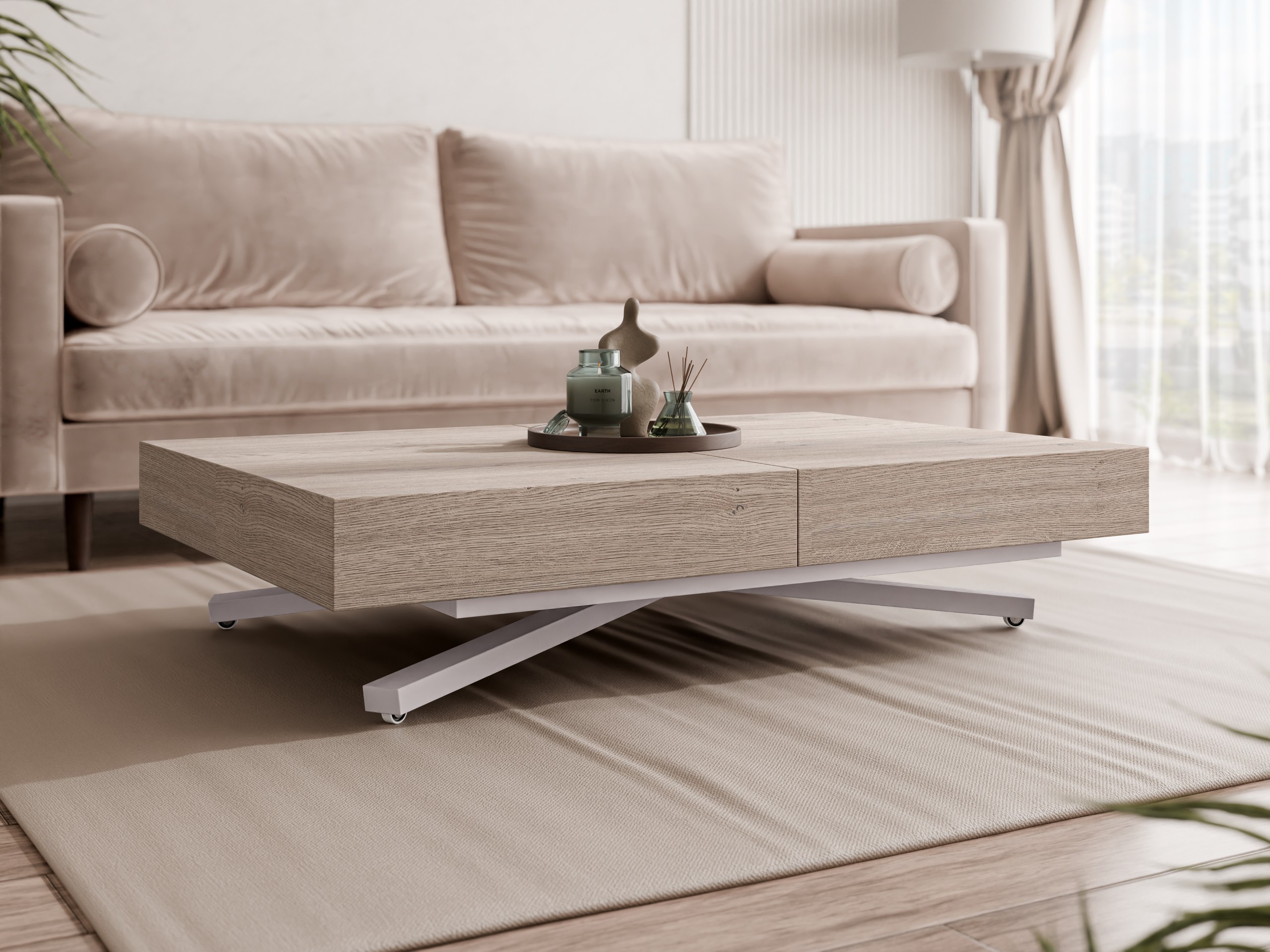 Raztegljiva klubska mizica Oswego 177 (Hrast)