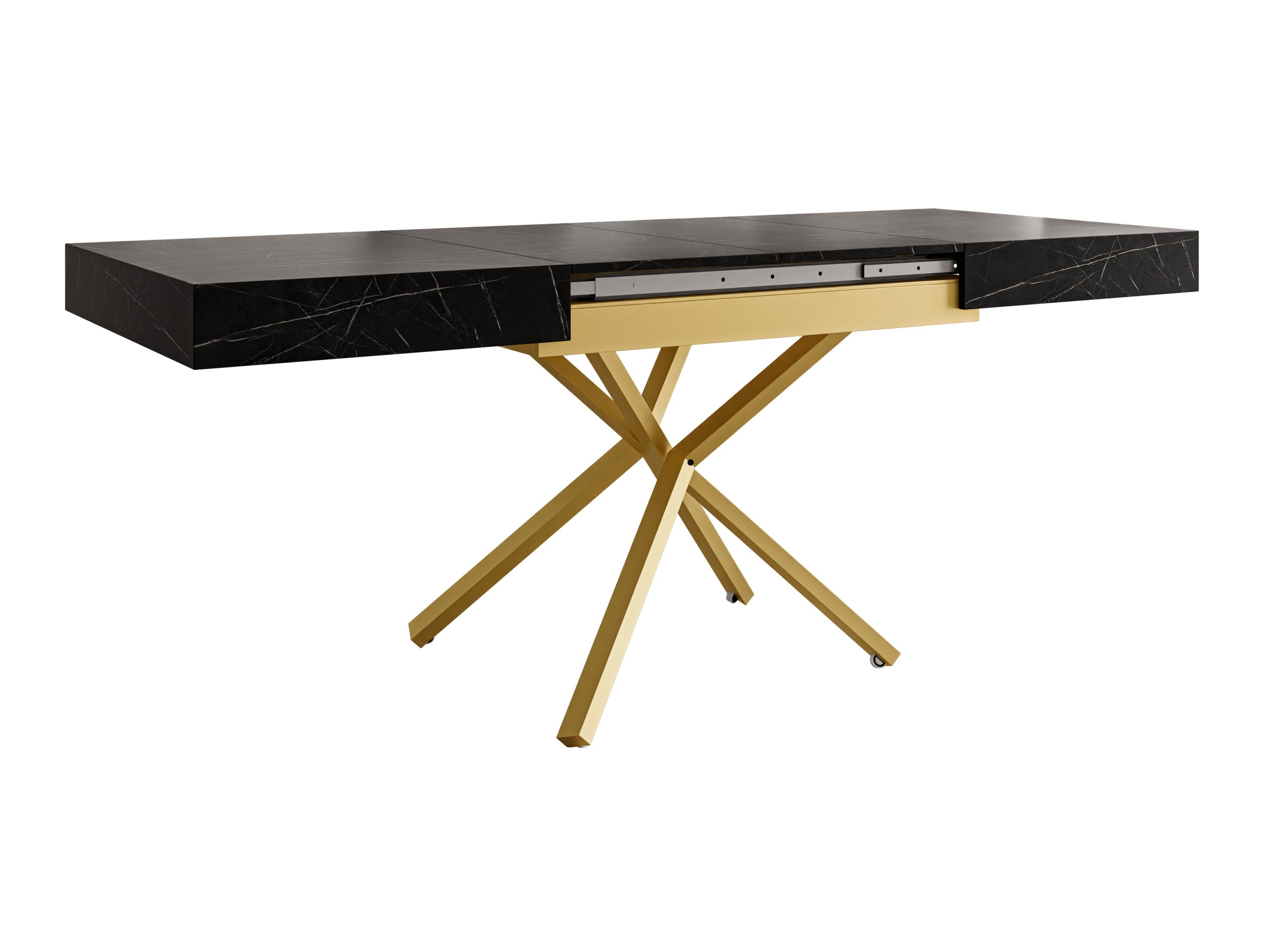 Raztegljiva klubska mizica Oswego 178 (Črni marmor)