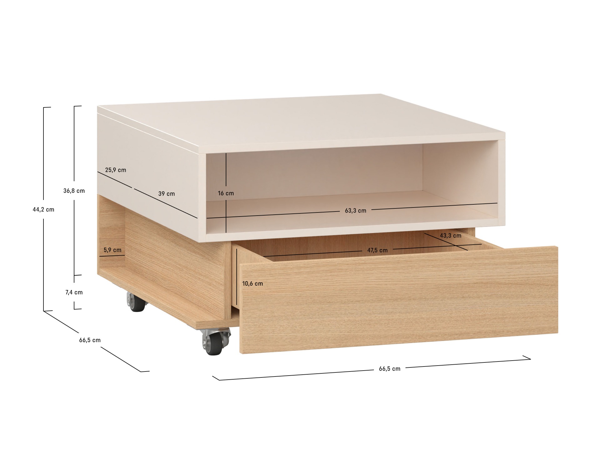 Klubska mizica Veldalo 125 (Lahki hrast)