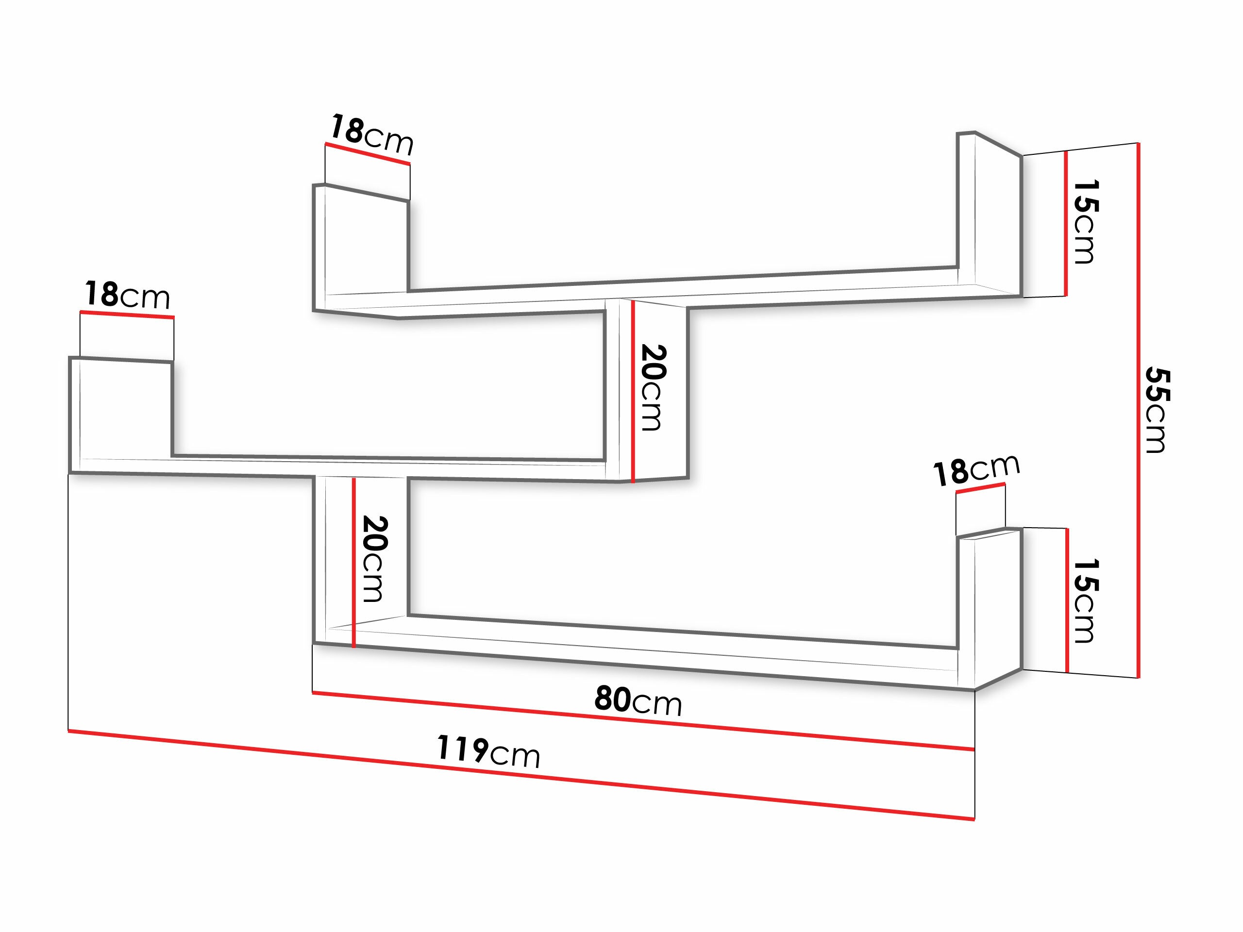 Stenska polica Sarasota 104 (Sonoma hrast)