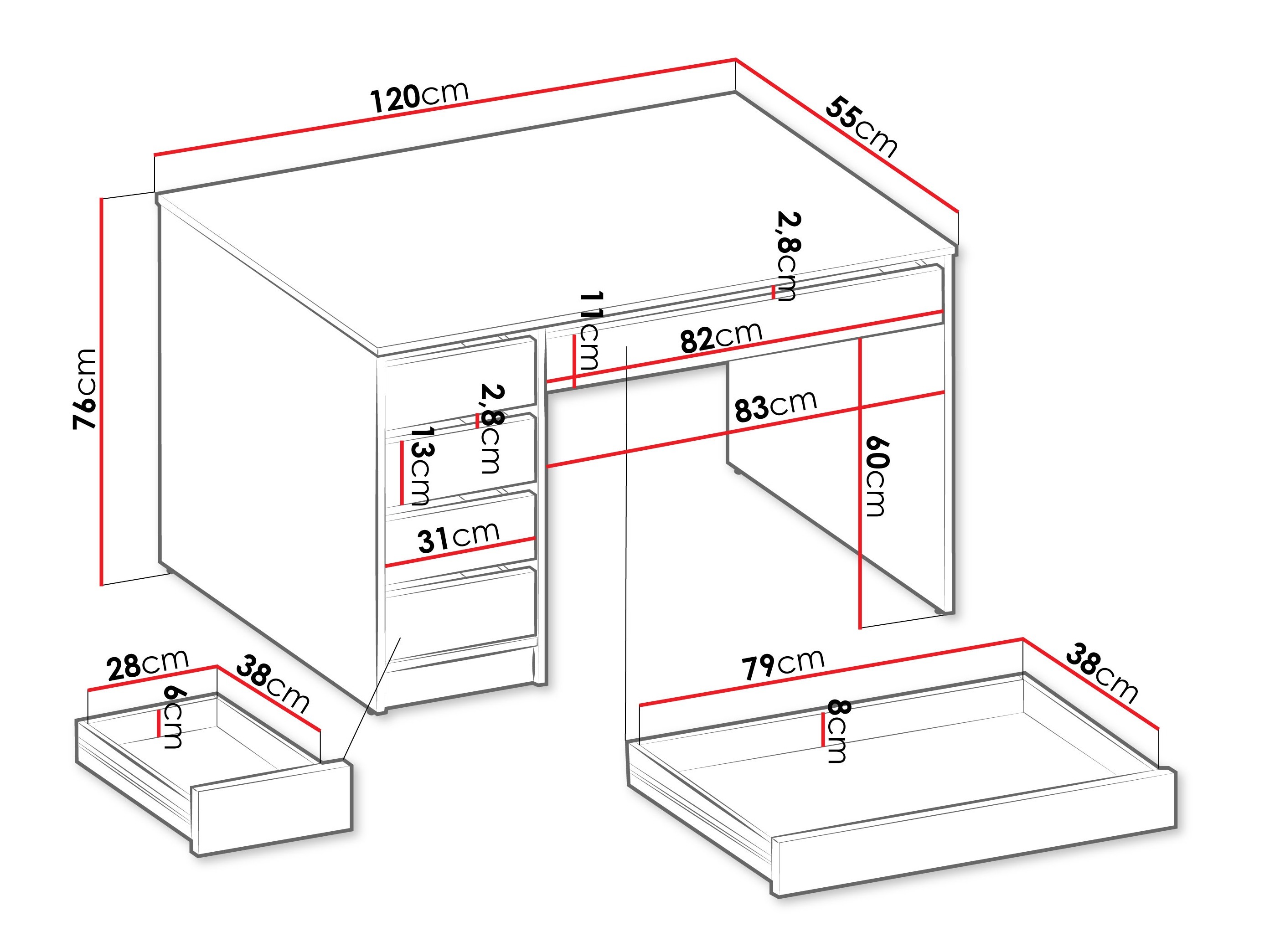 Pisalna miza Comfivo Terros I (Oreh)