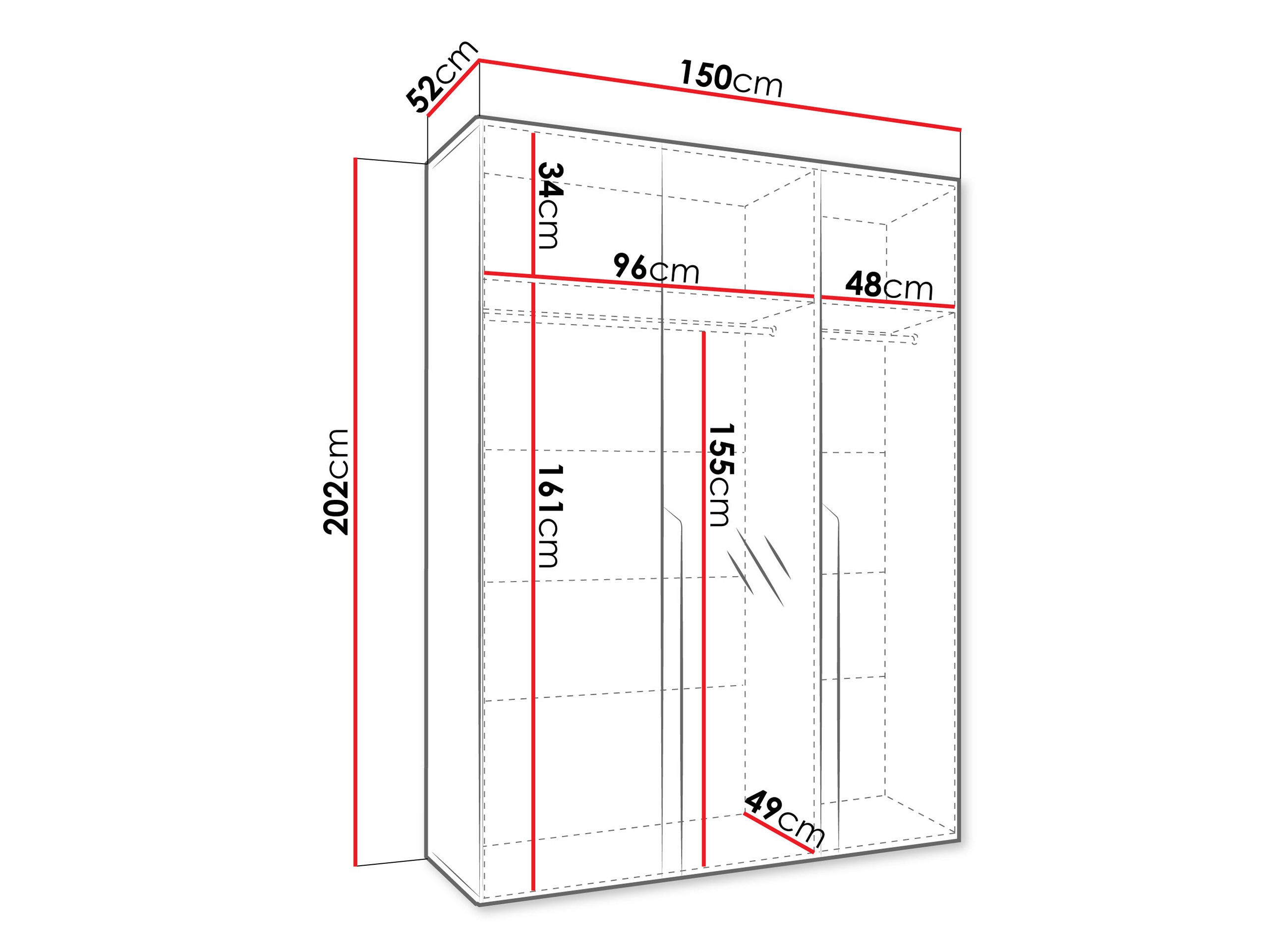 Garderobna omara Hartford 585 (Črna)