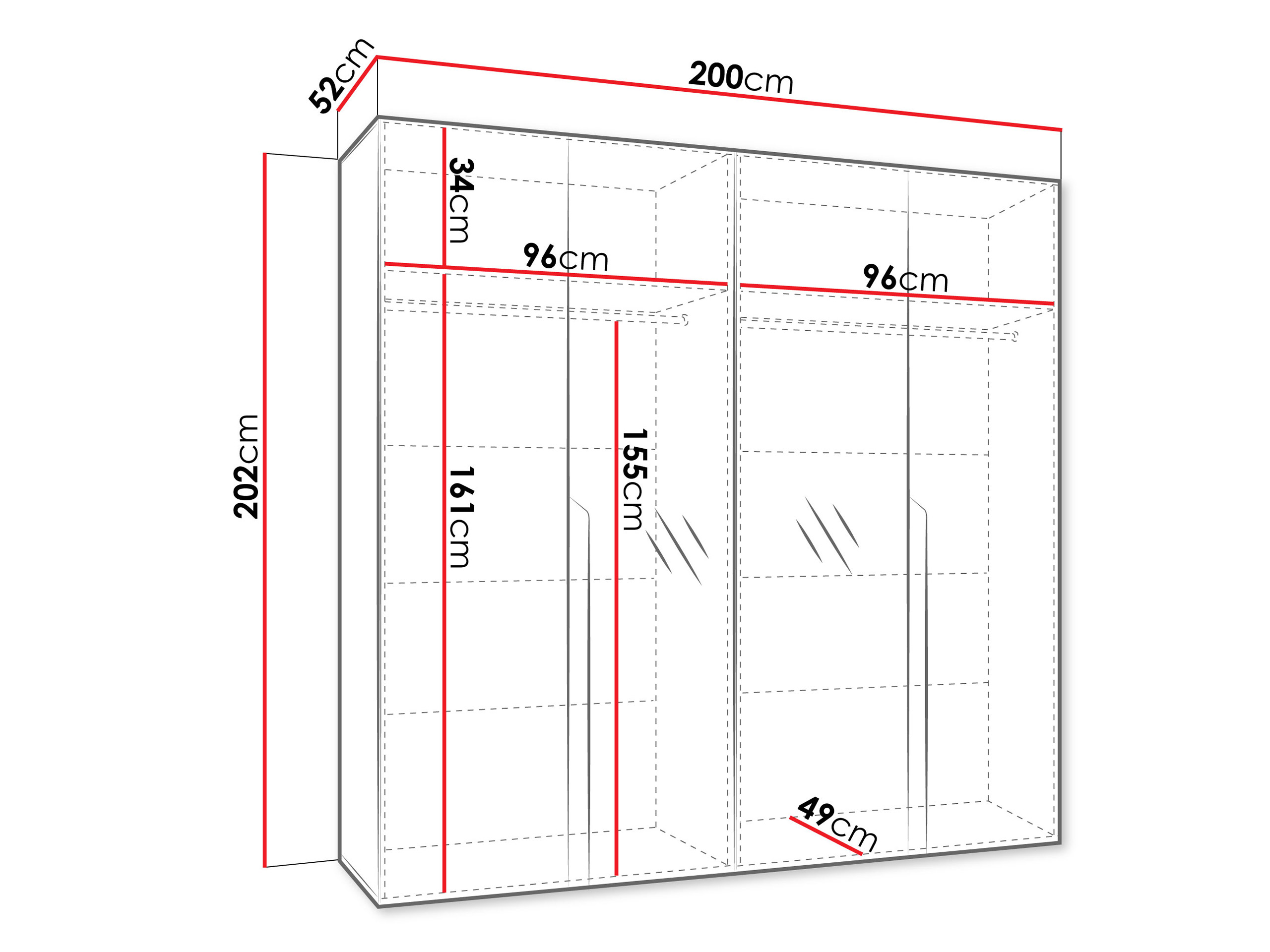 Garderobna omara Hartford 586 (Črna)