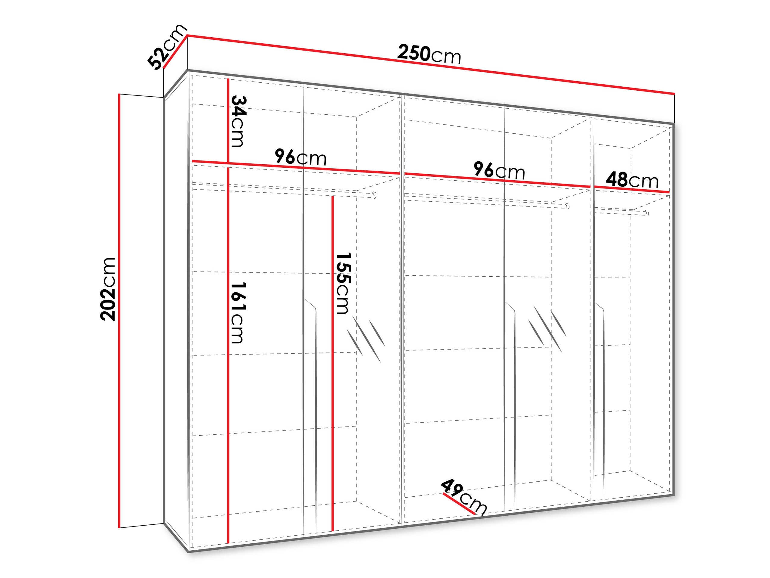 Garderobna omara Hartford 587 (Črna)