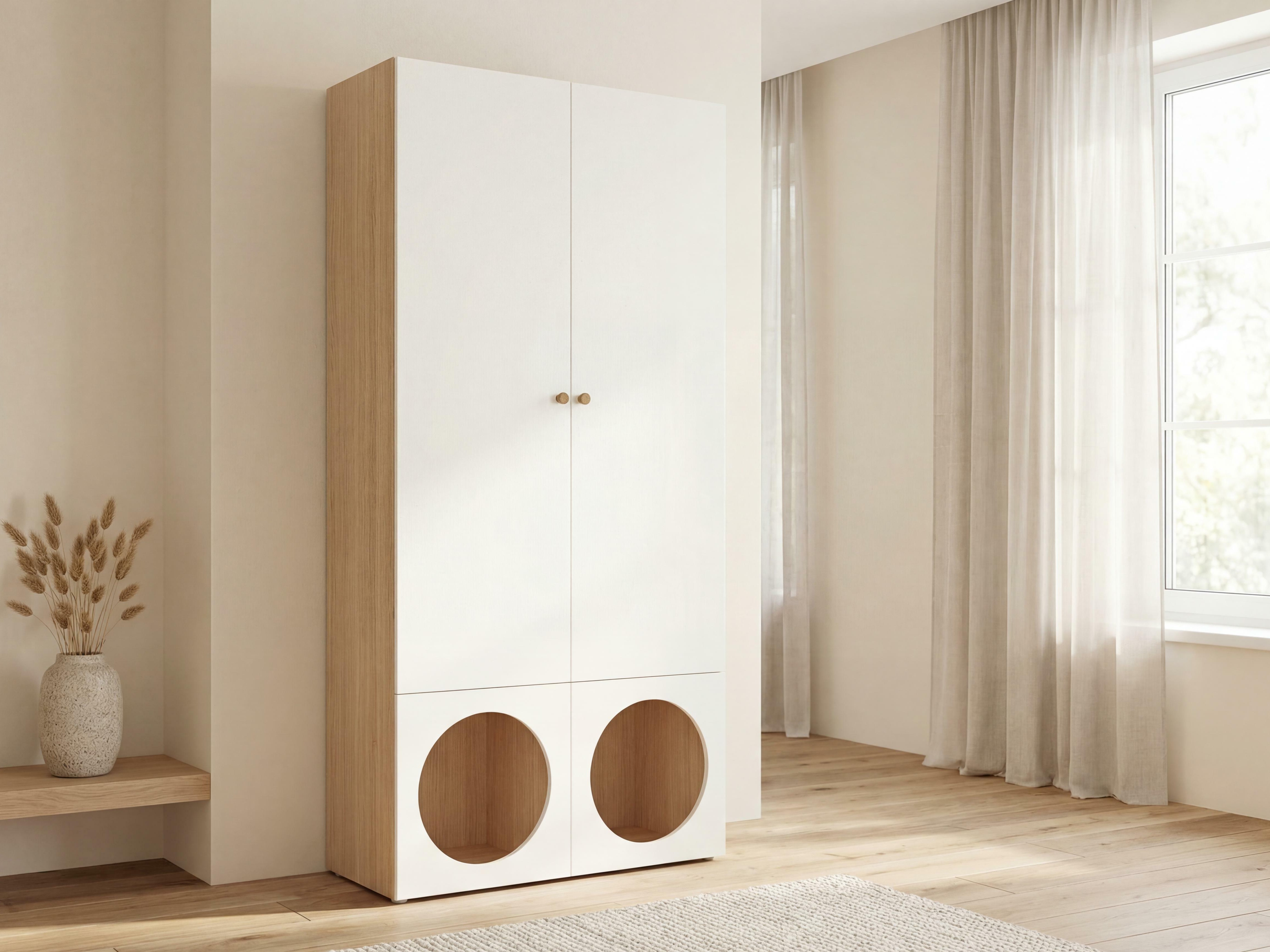 Regal Tornolo 106 (Hrast svetla + Bela)