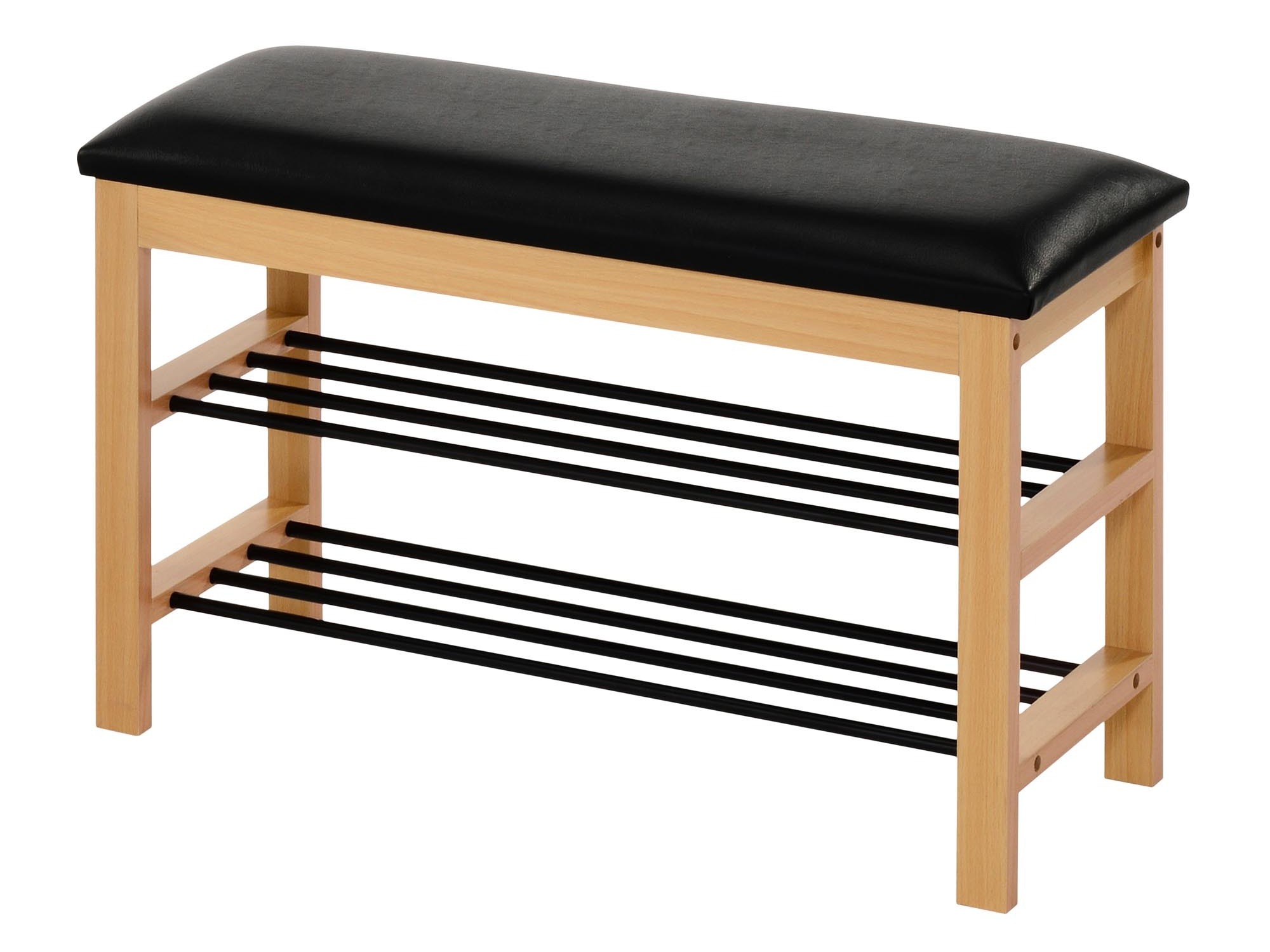 Regal za čevlje Houston 967 (Iz masivnega lesa + Črna)