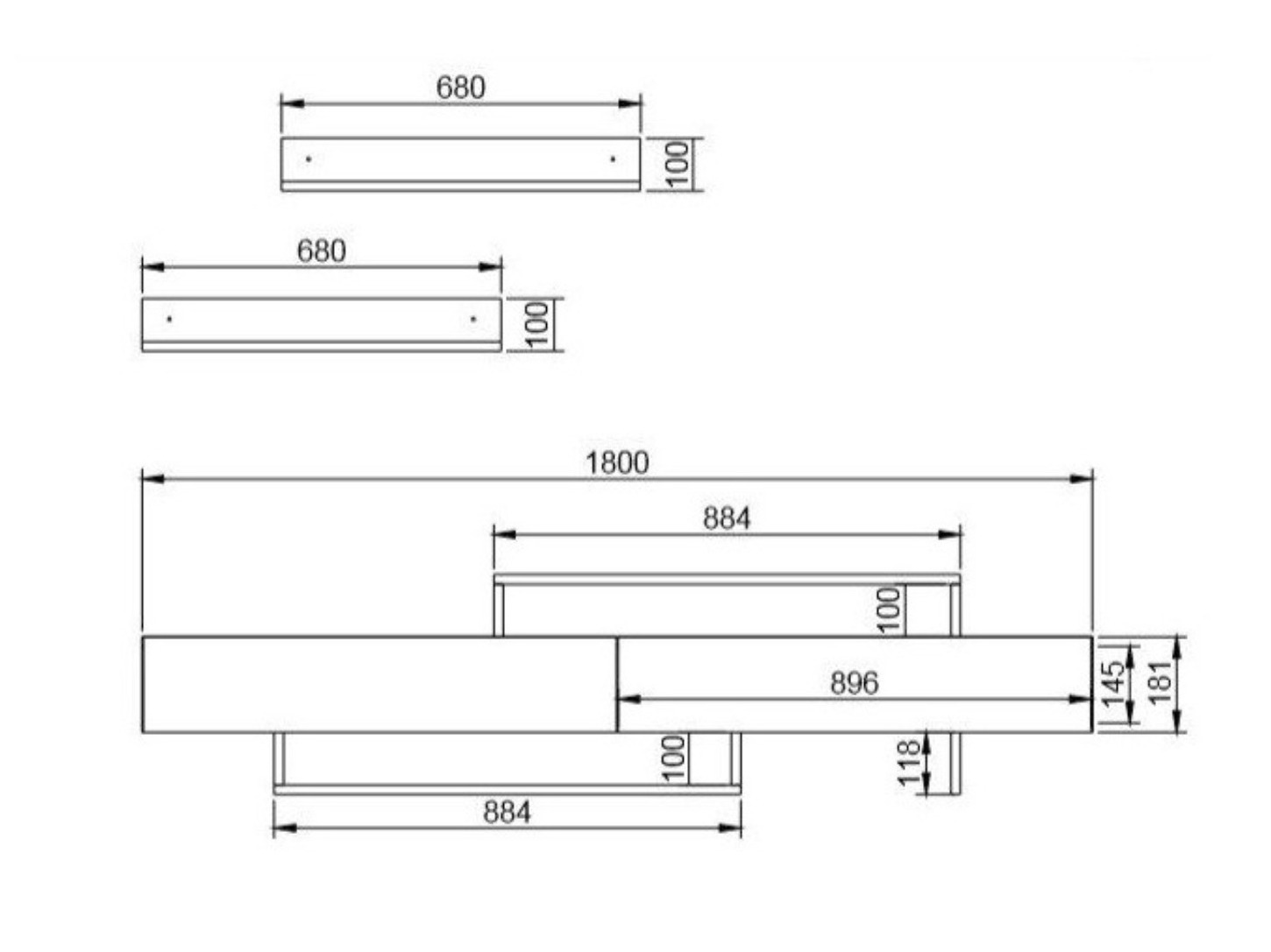 TV-omarica Kailua 998 (Tikovina + Bela)