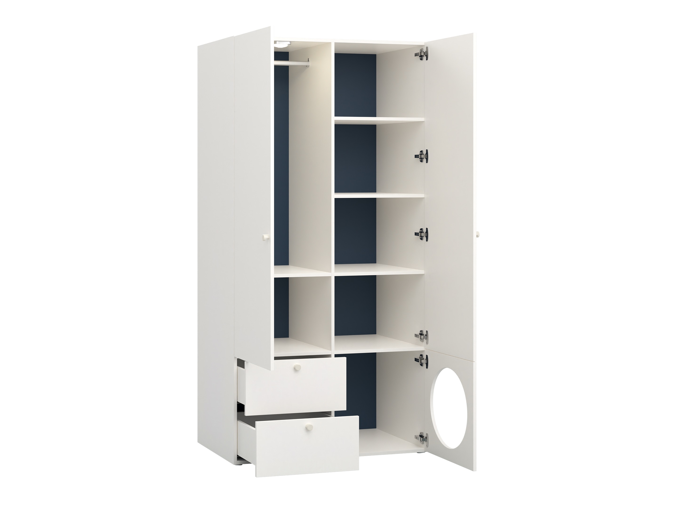 Garderobna omara Tornolo 110 (Bela + Indigo)