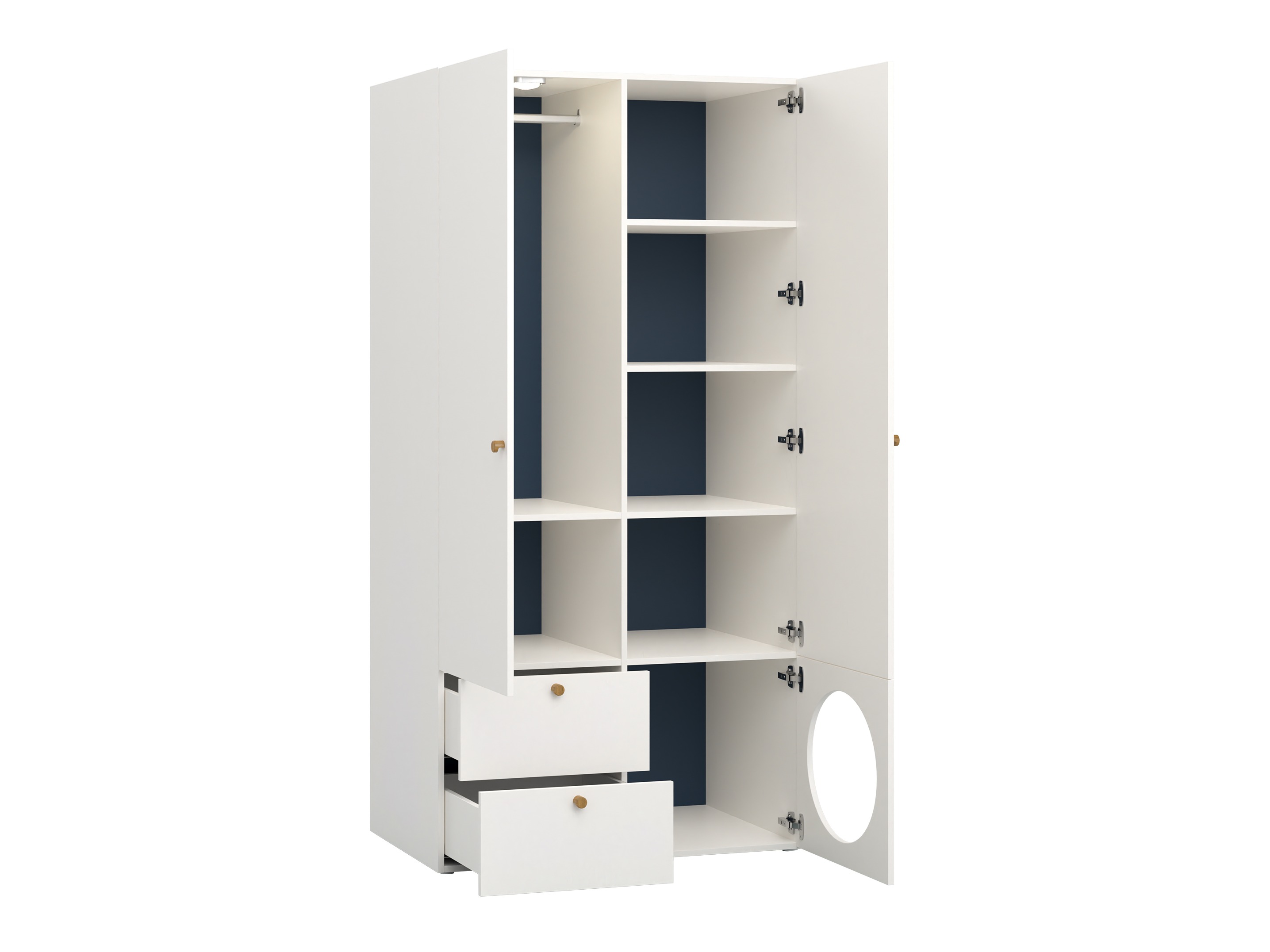 Garderobna omara Tornolo 110 (Bela + Indigo)