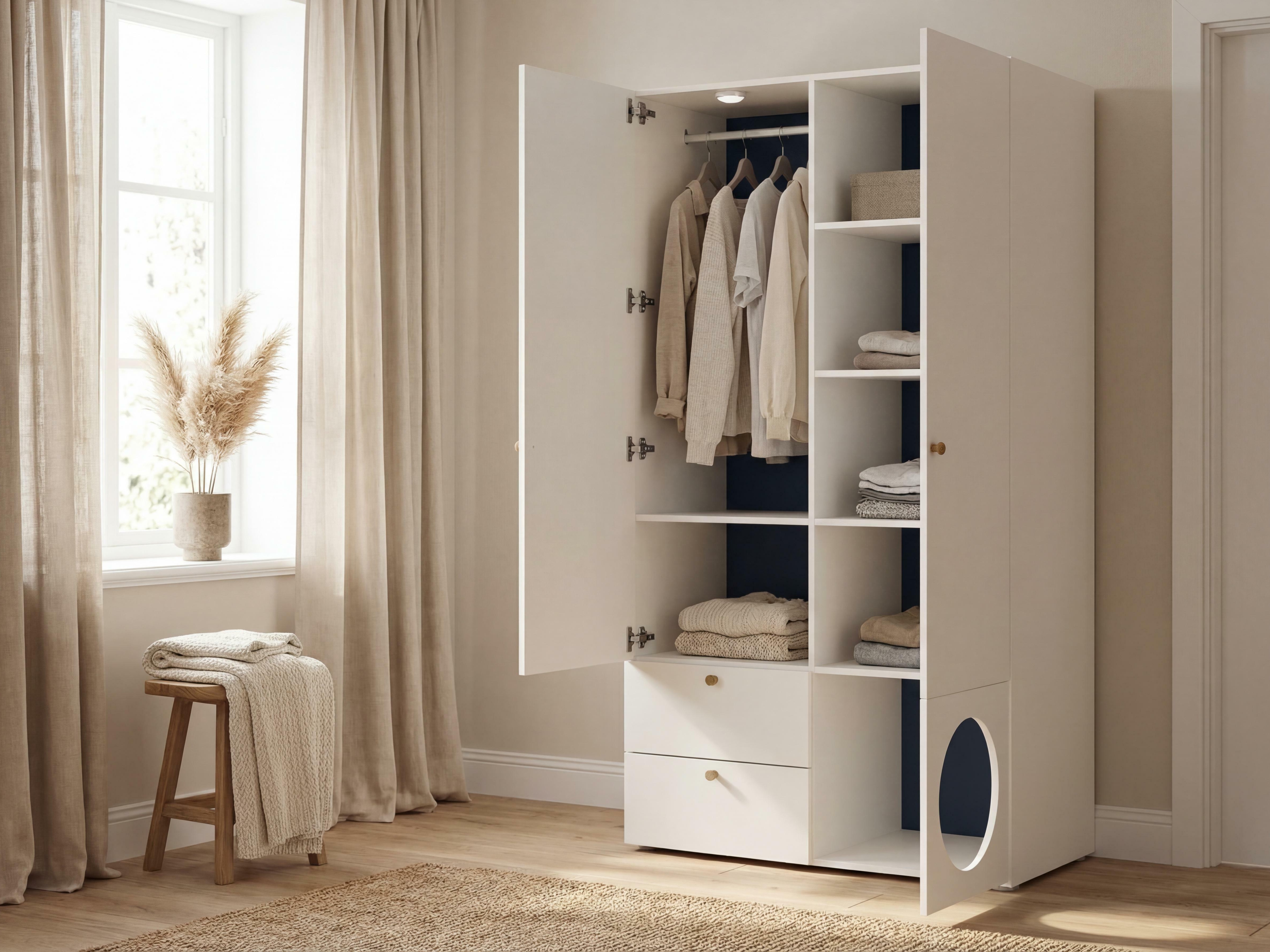 Garderobna omara Tornolo 110 (Bela + Indigo)