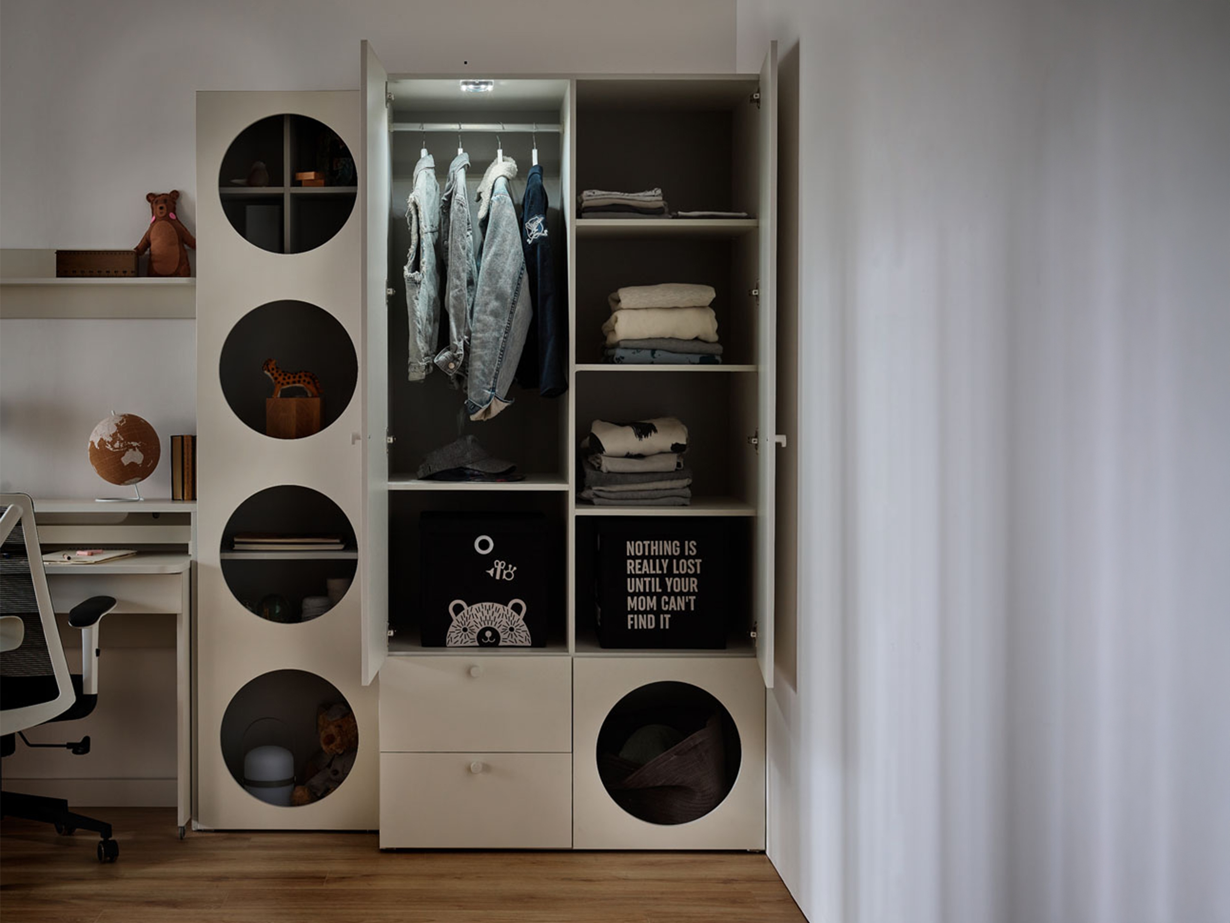 Garderobna omara Tornolo 110 (Bela + Siva)