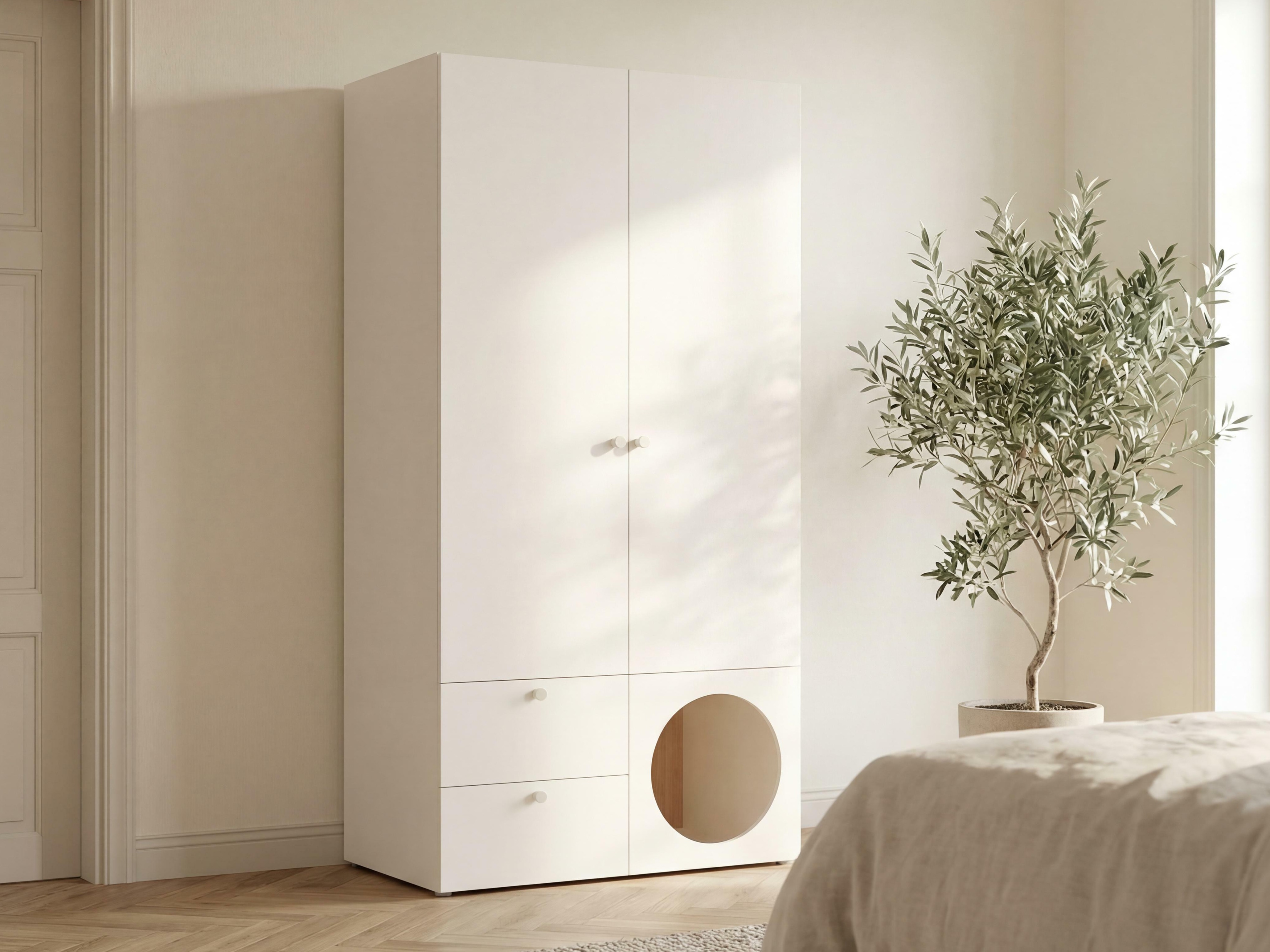 Garderobna omara Tornolo 110 (Bela + Svetla Hrast)
