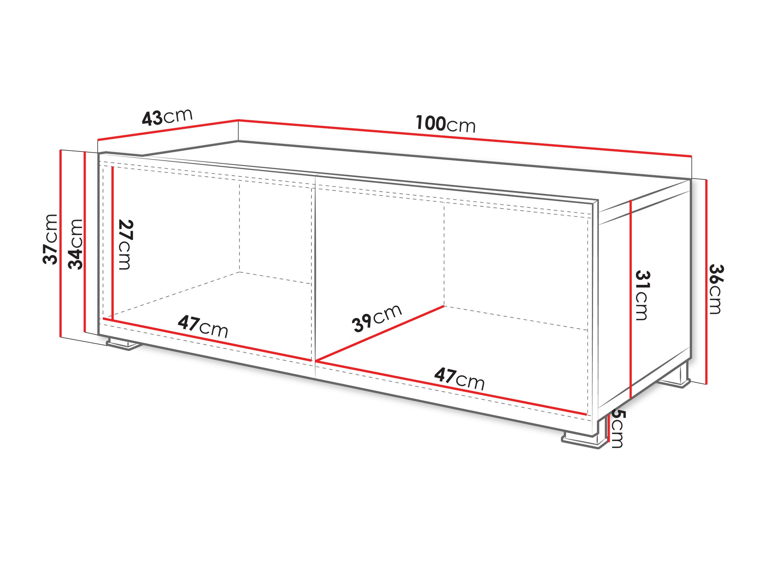 TV-omarica Remus I (Črna + Sijaj črna)